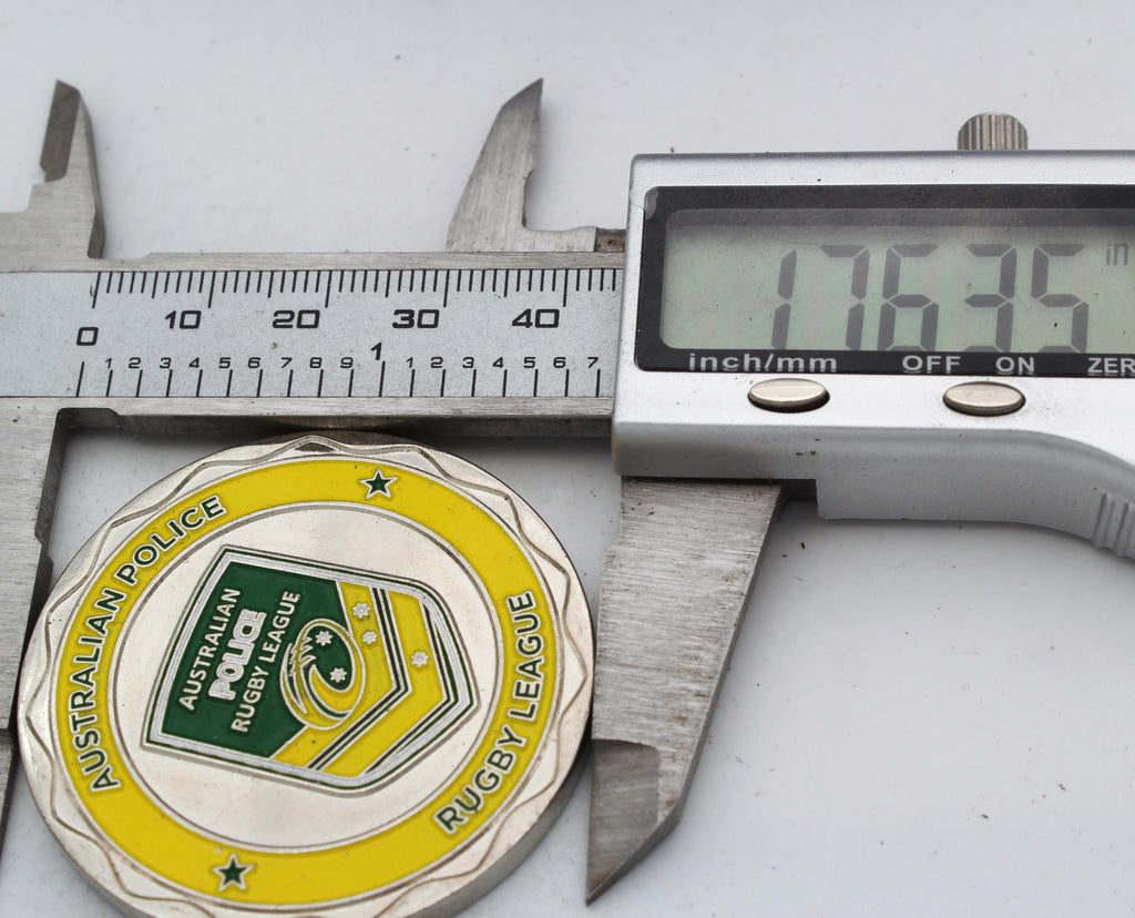 Australian Police Rugby League APRL 15th Tri-Series Anniversary Challenge Coin 1.75" Pre-owned