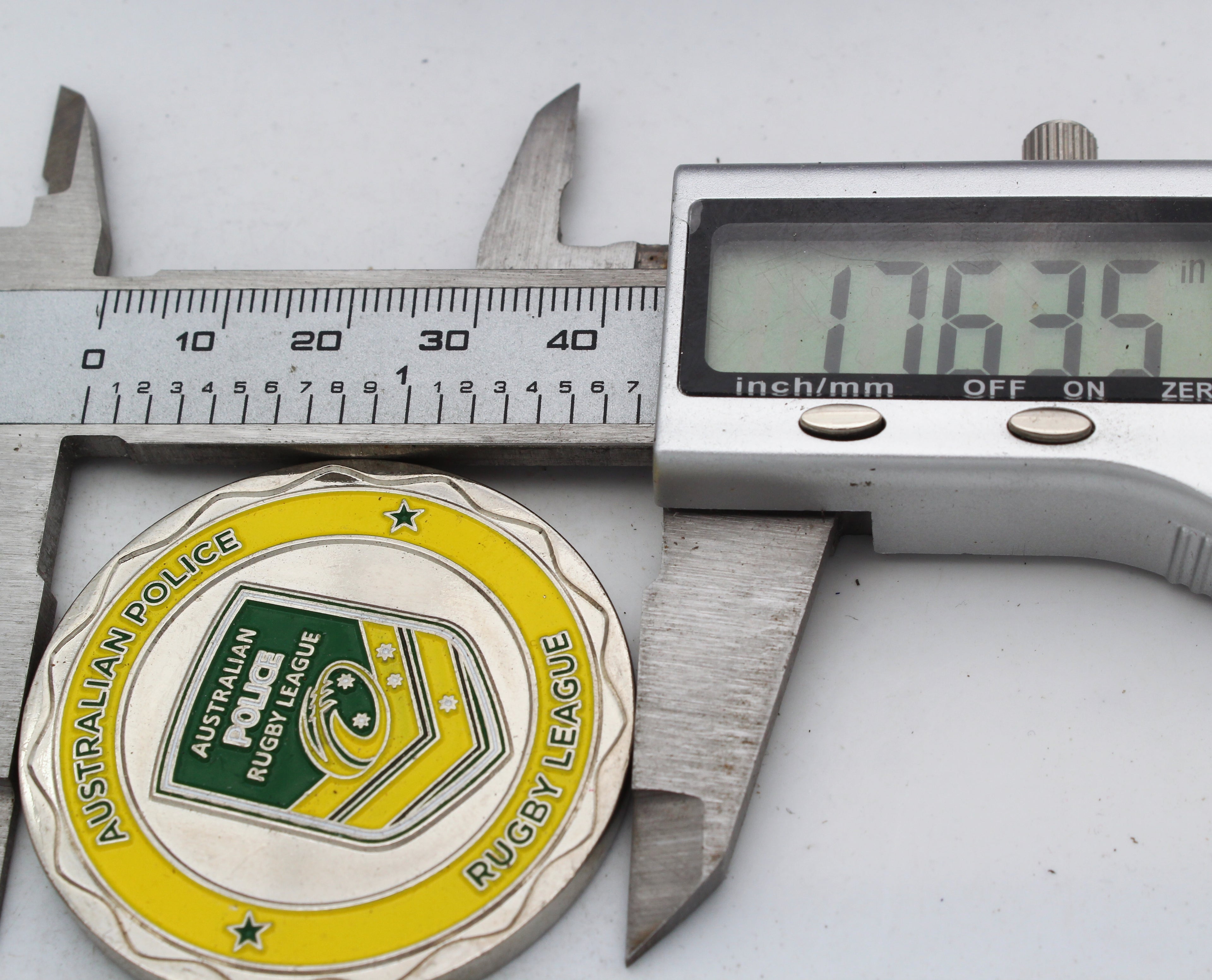 Australian Police Rugby League APRL 15th Tri-Series Anniversary Challenge Coin 1.75" Pre-owned