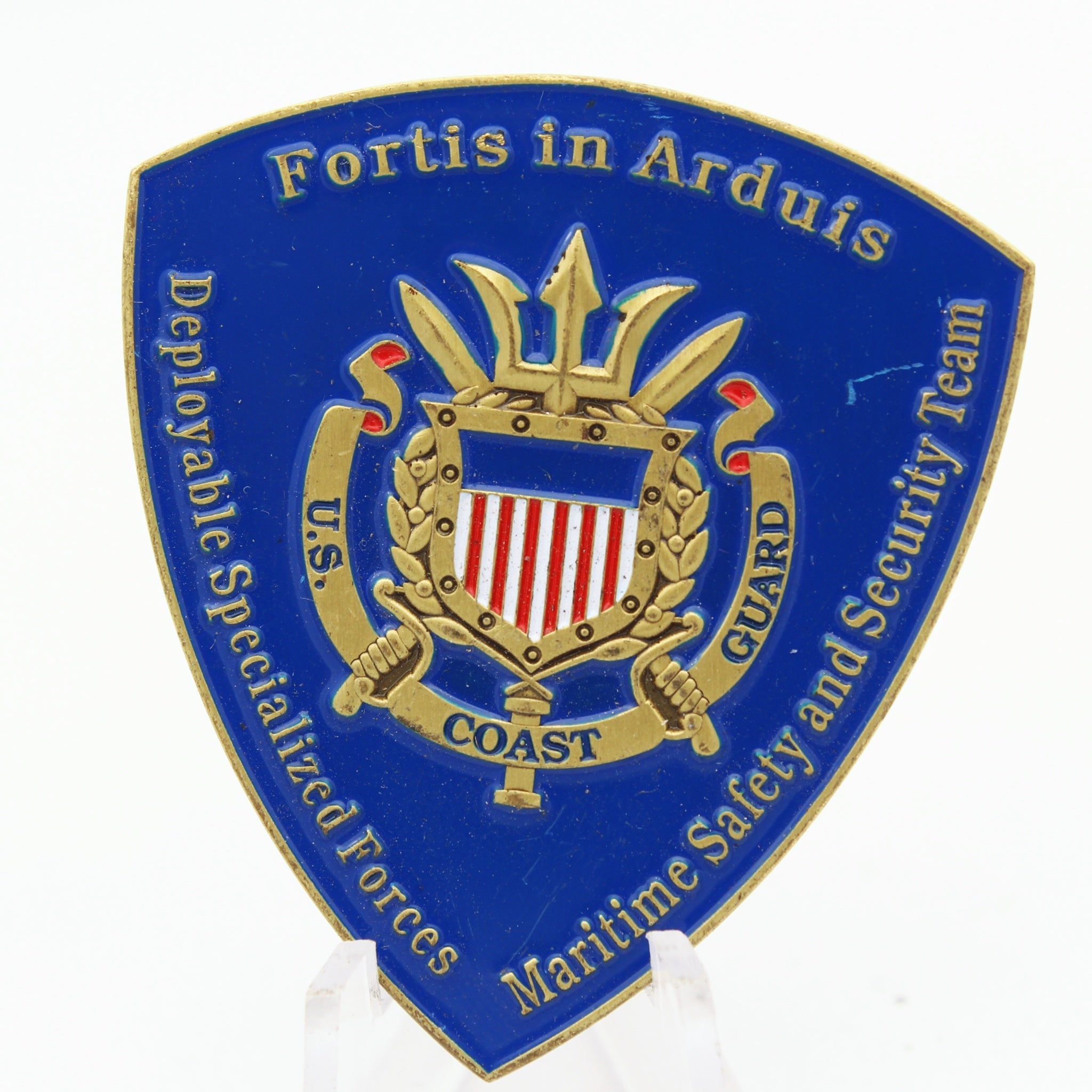 US Coast Guard Intelligence Division Miami 91114 Challenge Coin 2" Brass Pre-owned