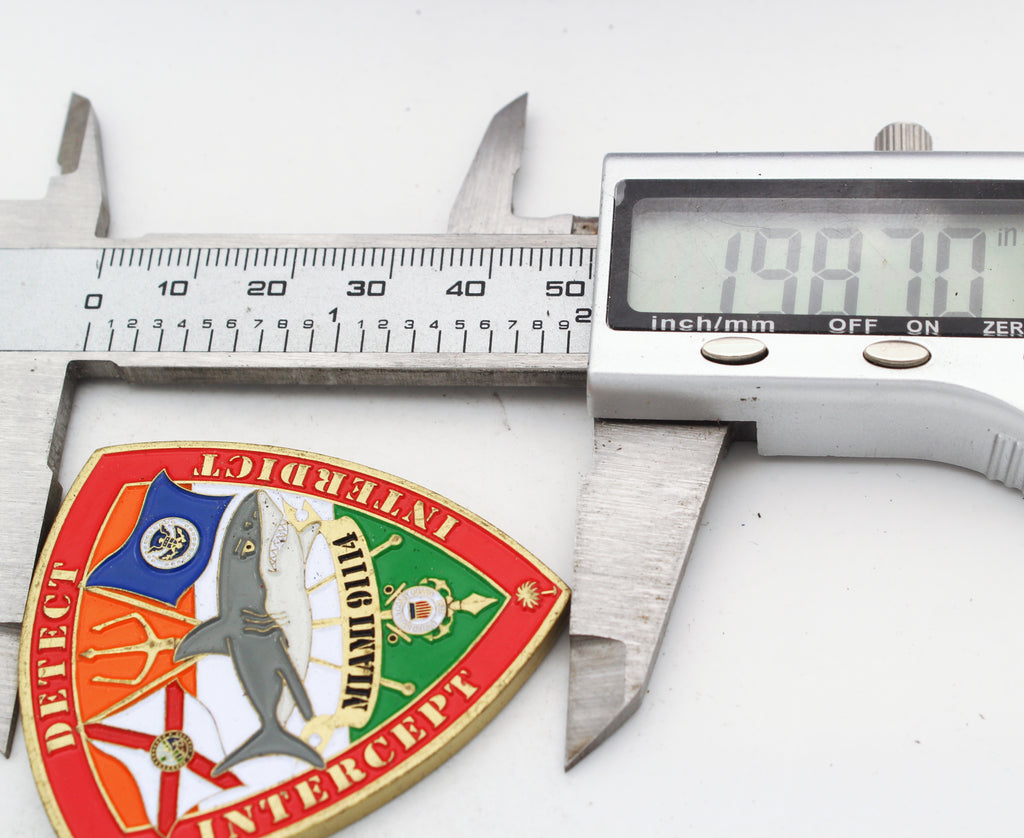 US Coast Guard Intelligence Division Miami 91114 Challenge Coin 2" Brass Pre-owned