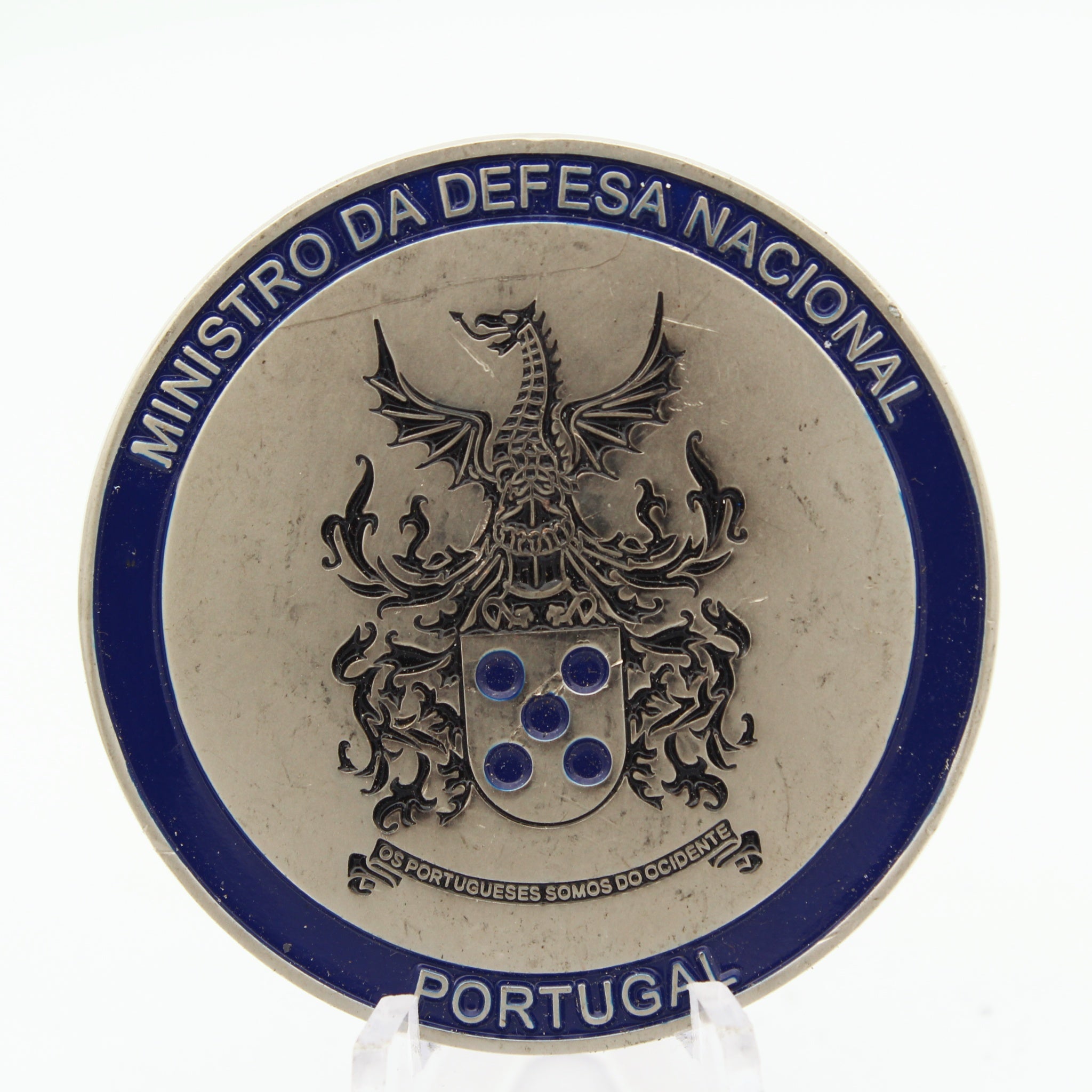 Portugal Ministry of National Defence Challenge Coin 1.85" Brass Pre-owned