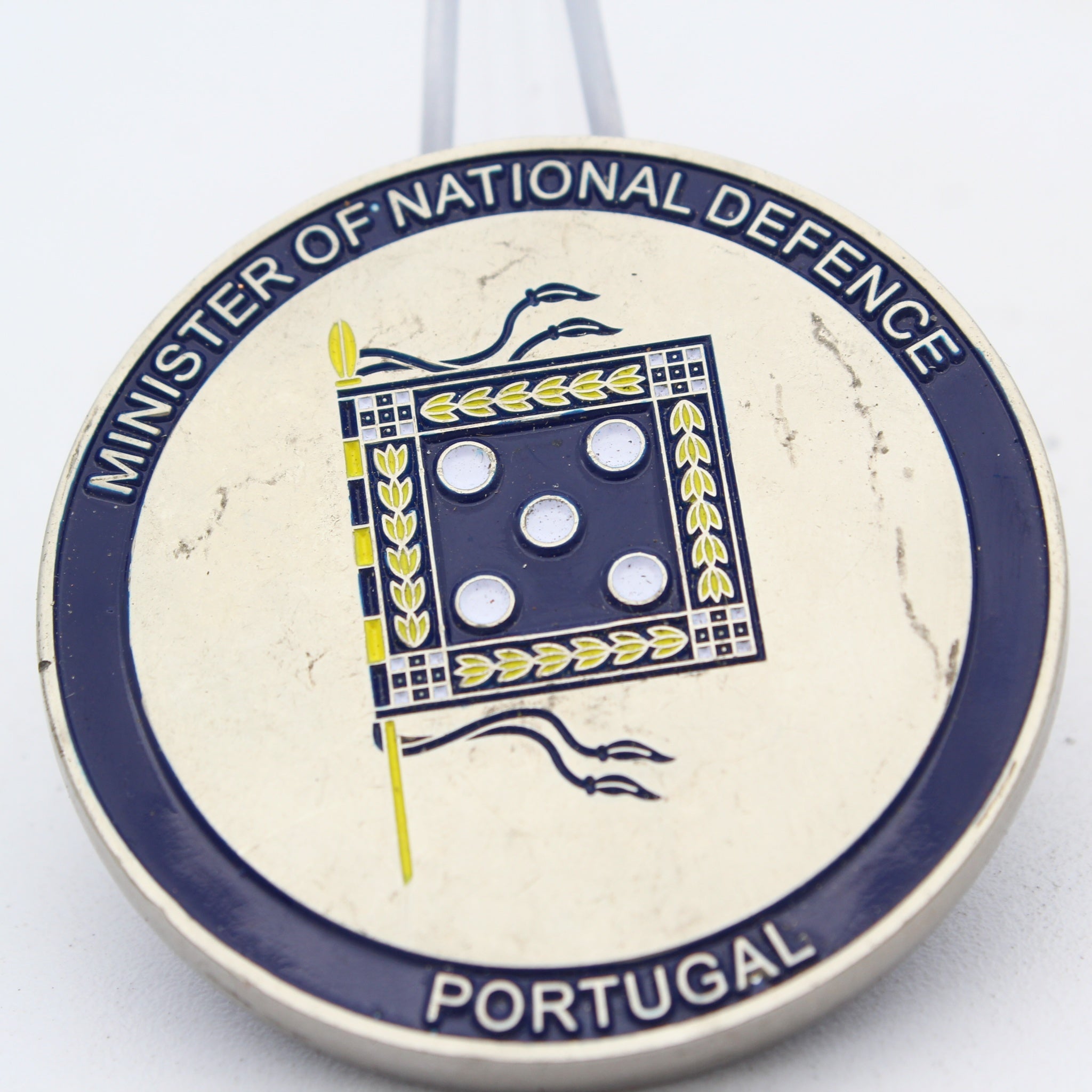 Portugal Ministry of National Defence Challenge Coin 1.85" Brass Pre-owned