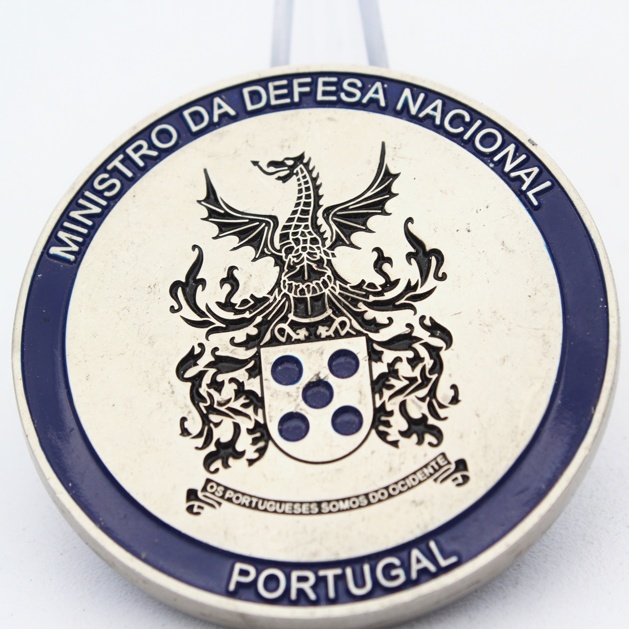 Portugal Ministry of National Defence Challenge Coin 1.85" Brass Pre-owned