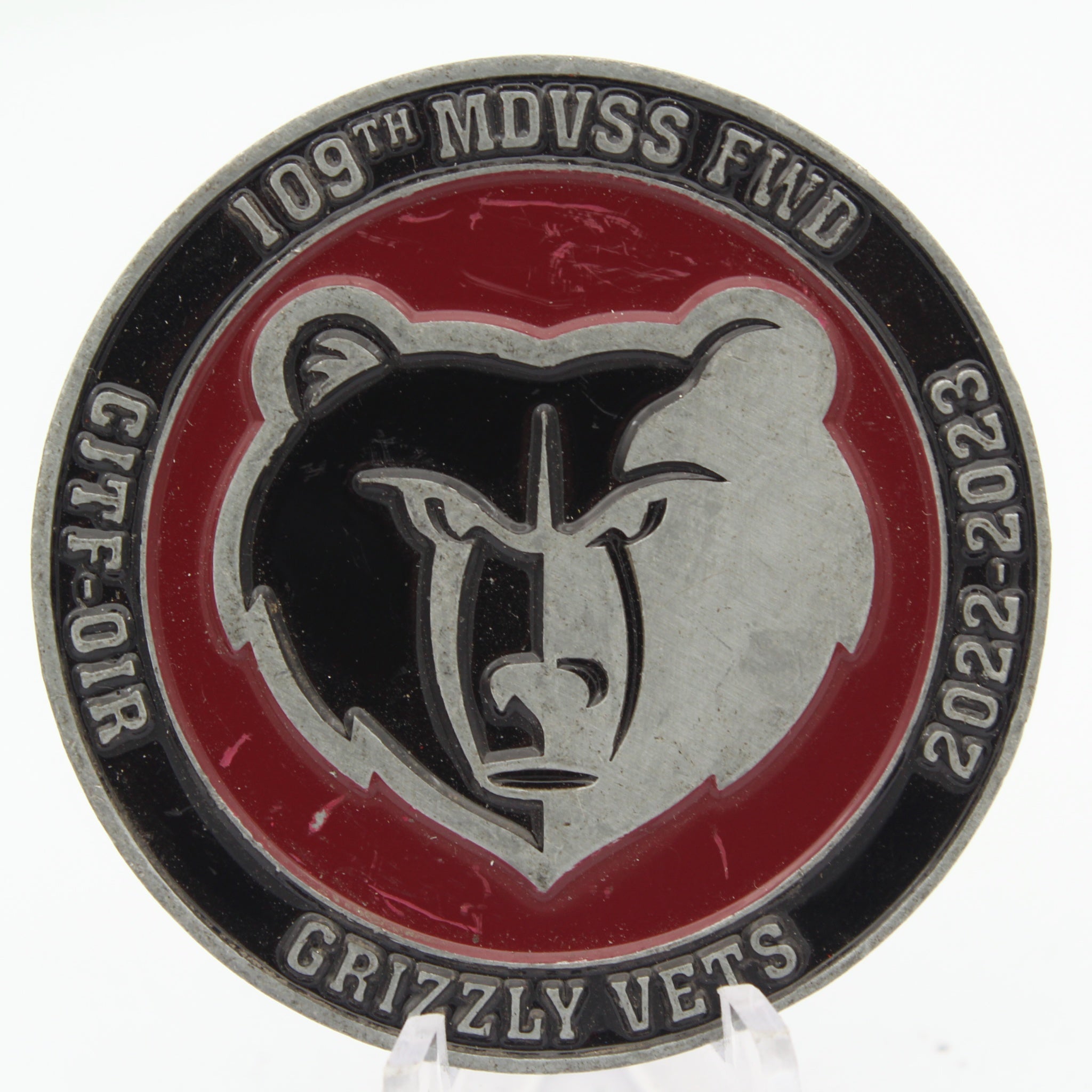 109th MDVSS FWD Grizzly Vets Imperial Outpost Iraq Challenge Coin 2" Pre-owned