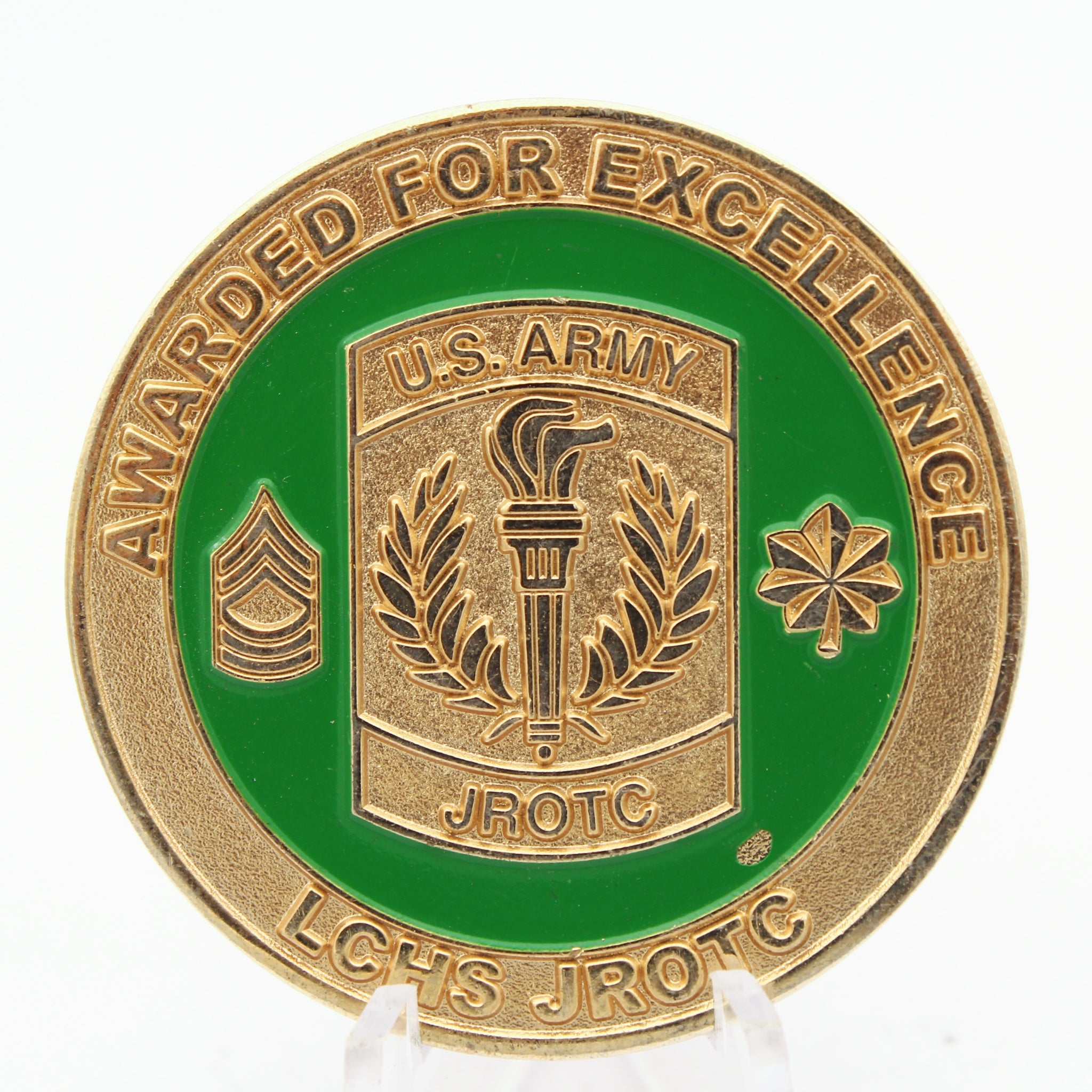 U.S. Army JROTC LCHS Red Devils Awarded for Excellence Challenge Coin 1.75" pre-owned