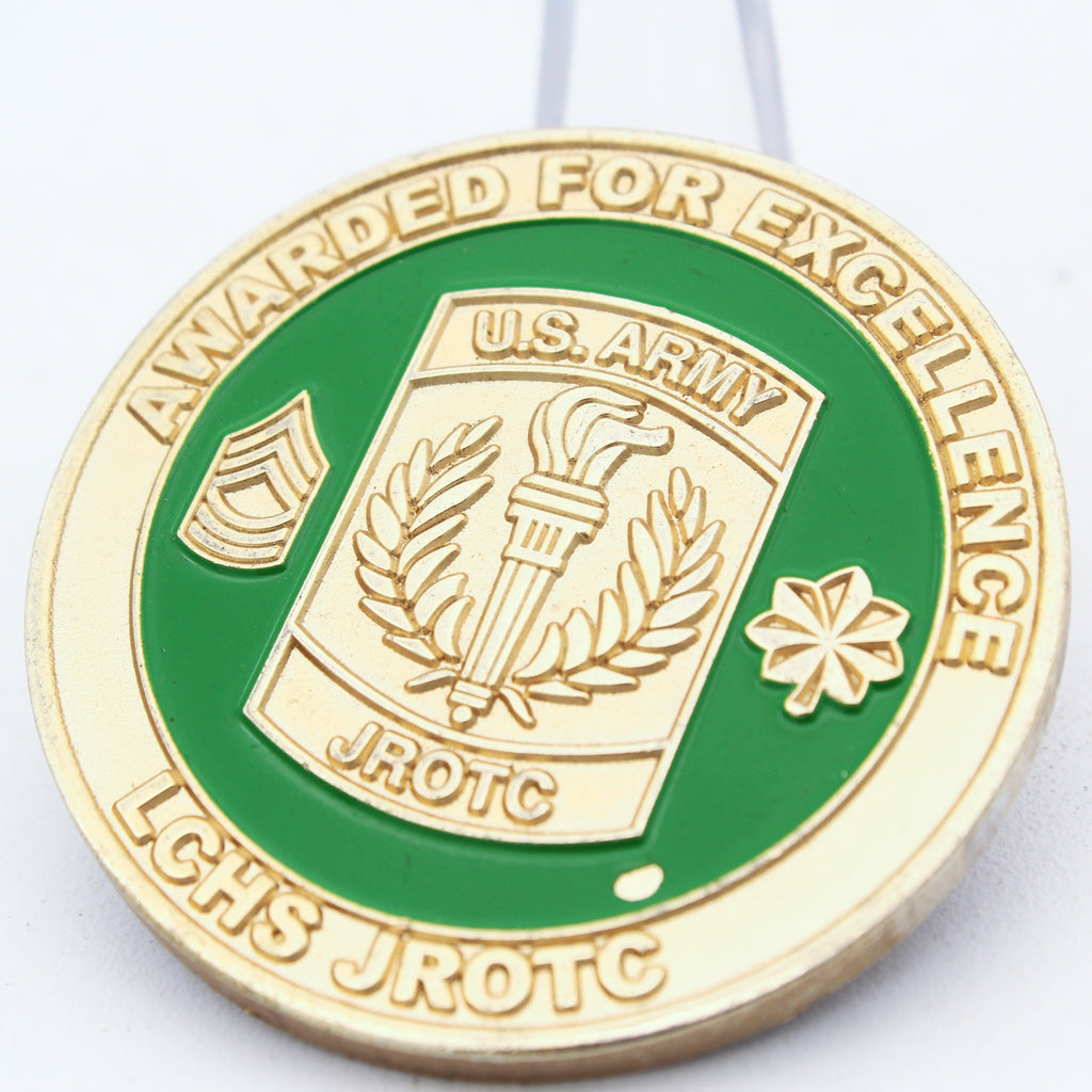 U.S. Army JROTC LCHS Red Devils Awarded for Excellence Challenge Coin 1.75" pre-owned