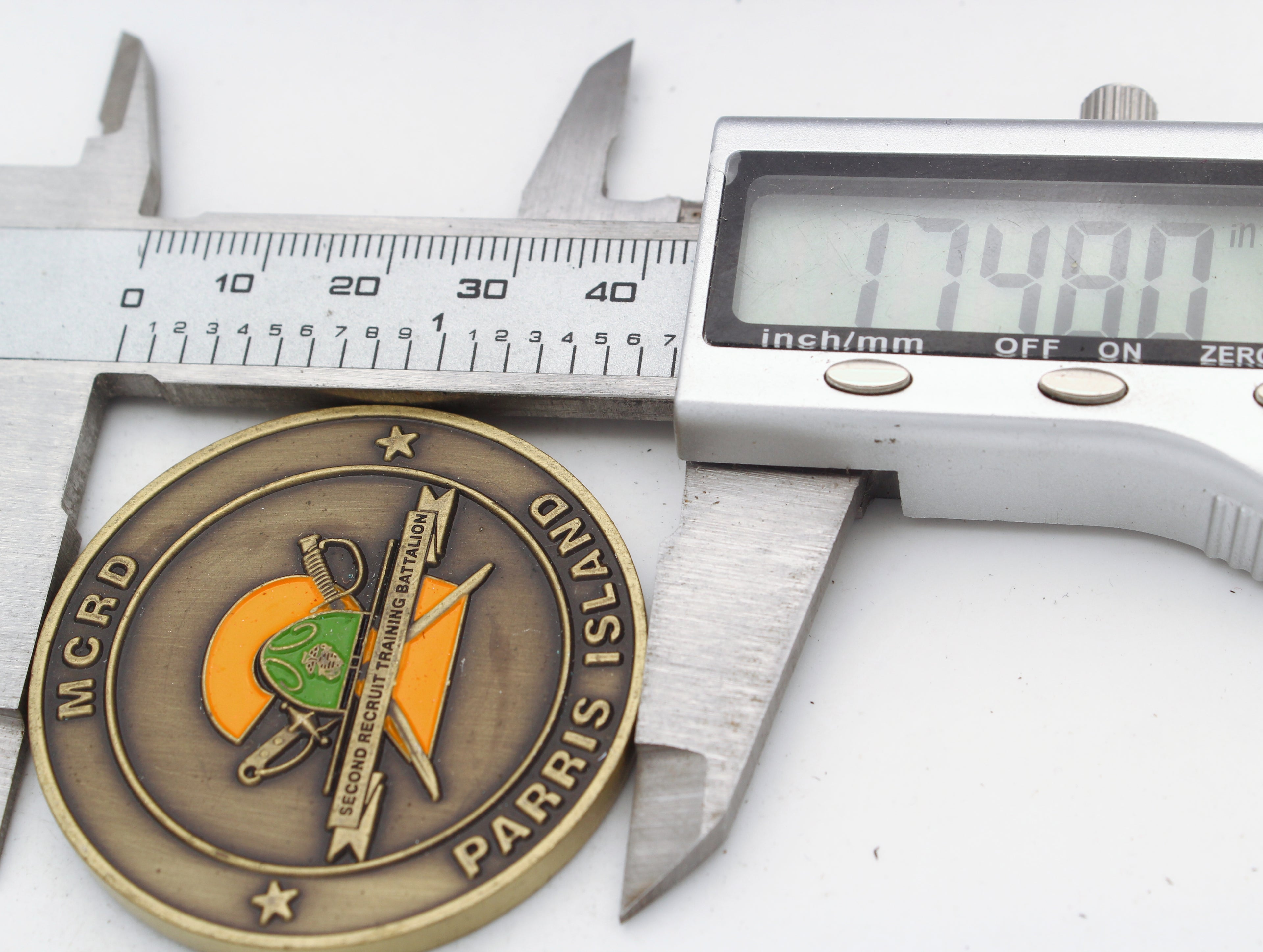 USMC MCRD Parris Island Second Recruit Training Battalion Challenge Coin 1.75 Inch Pre-Owned