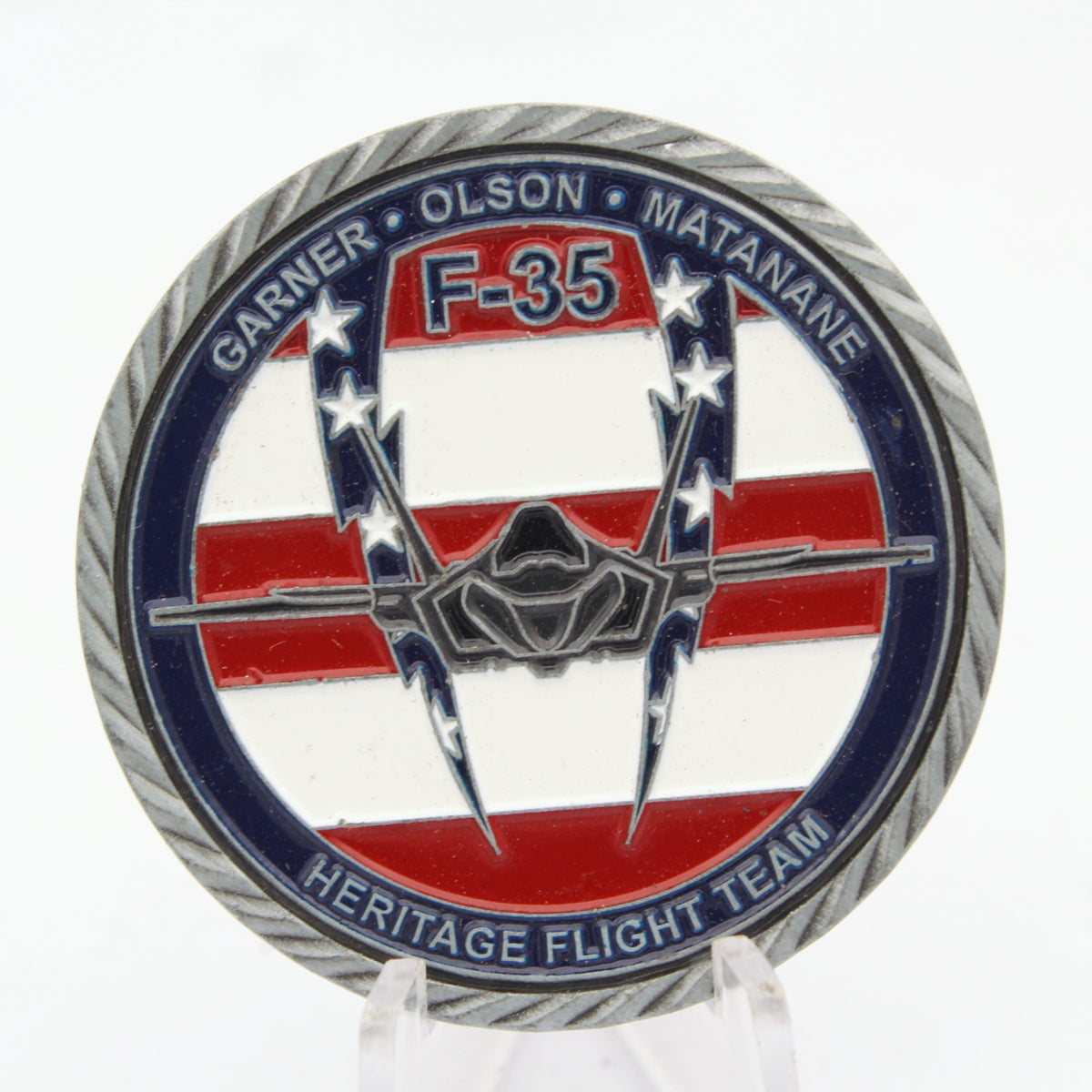 F-35 Heritage Flight Team 2018 Air Force Demo Team Challenge Coin 1.75" Copper Pre-Owned