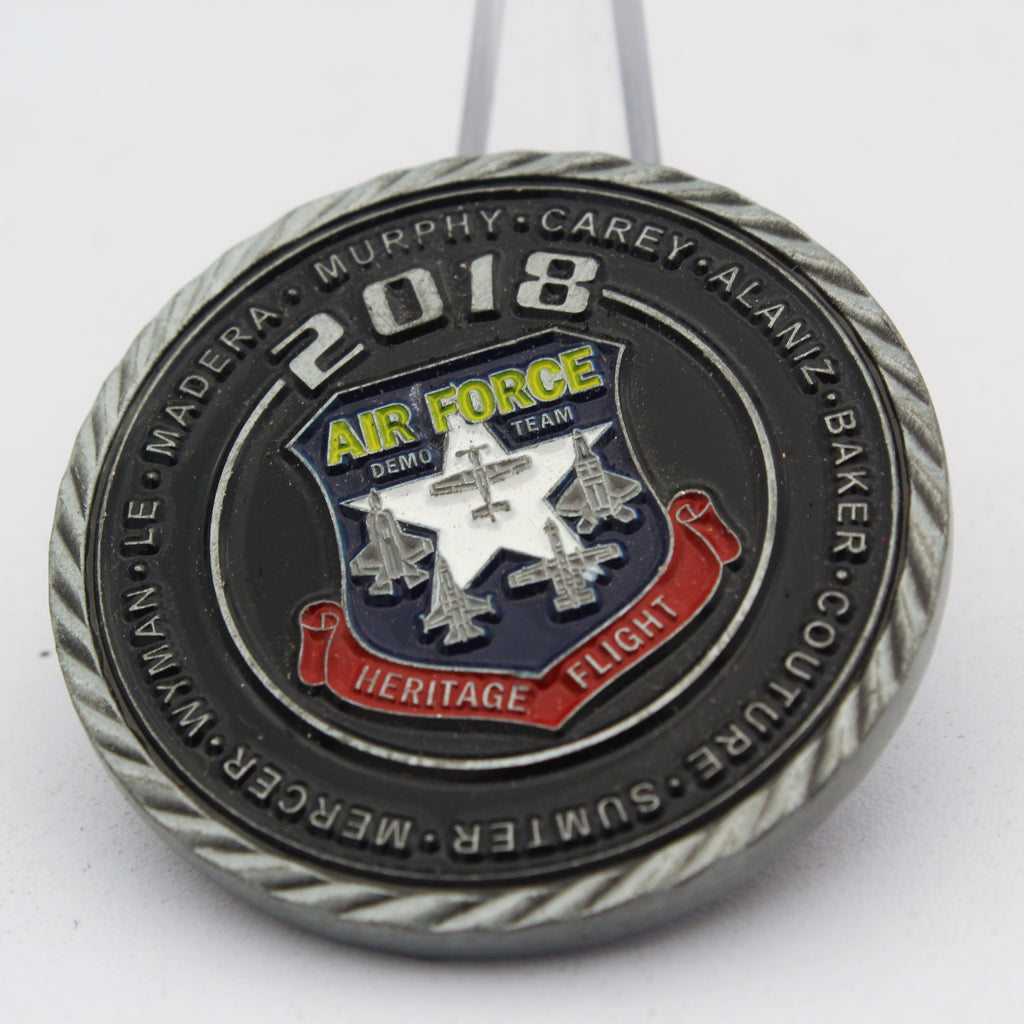 F-35 Heritage Flight Team 2018 Air Force Demo Team Challenge Coin 1.75" Copper Pre-Owned