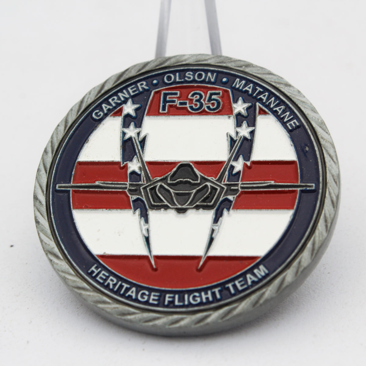 F-35 Heritage Flight Team 2018 Air Force Demo Team Challenge Coin 1.75" Copper Pre-Owned
