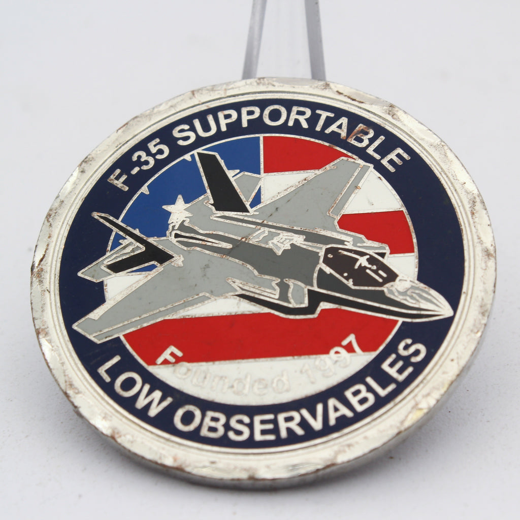 F-35 Supportable Low Observables 25th Anniversary 1997-2022 Challenge Coin 2.0" Copper Pre-Owned
