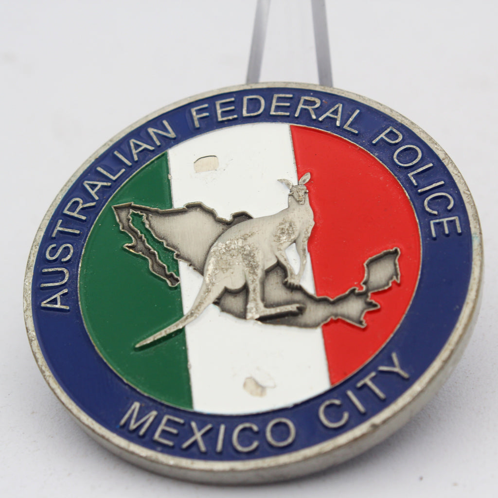Australian Federal Police Mexico City Challenge Coin 2.0" Copper Pre-Owned