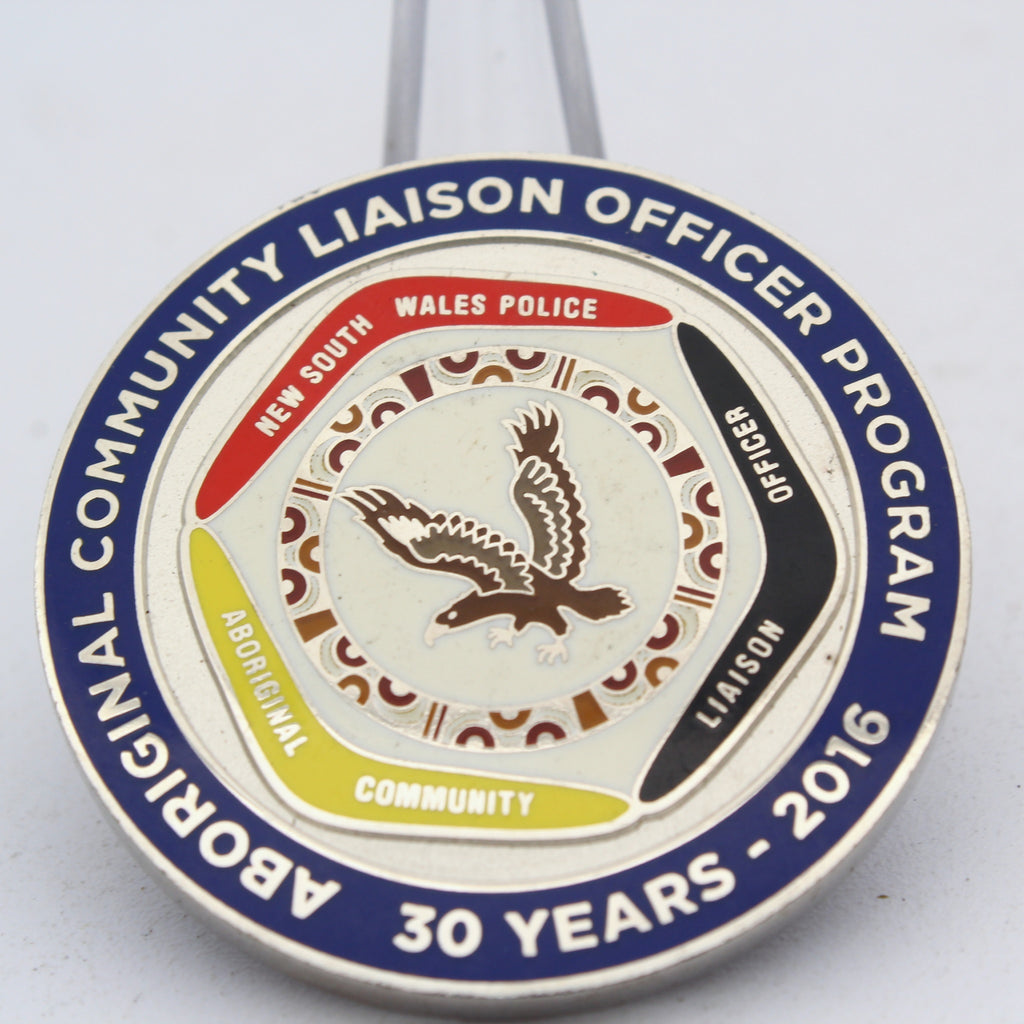 NSW Police Force Aboriginal Community Liaison Officer Program 30 Years 2016 Challenge Coin 1.65" Copper Pre-Owned