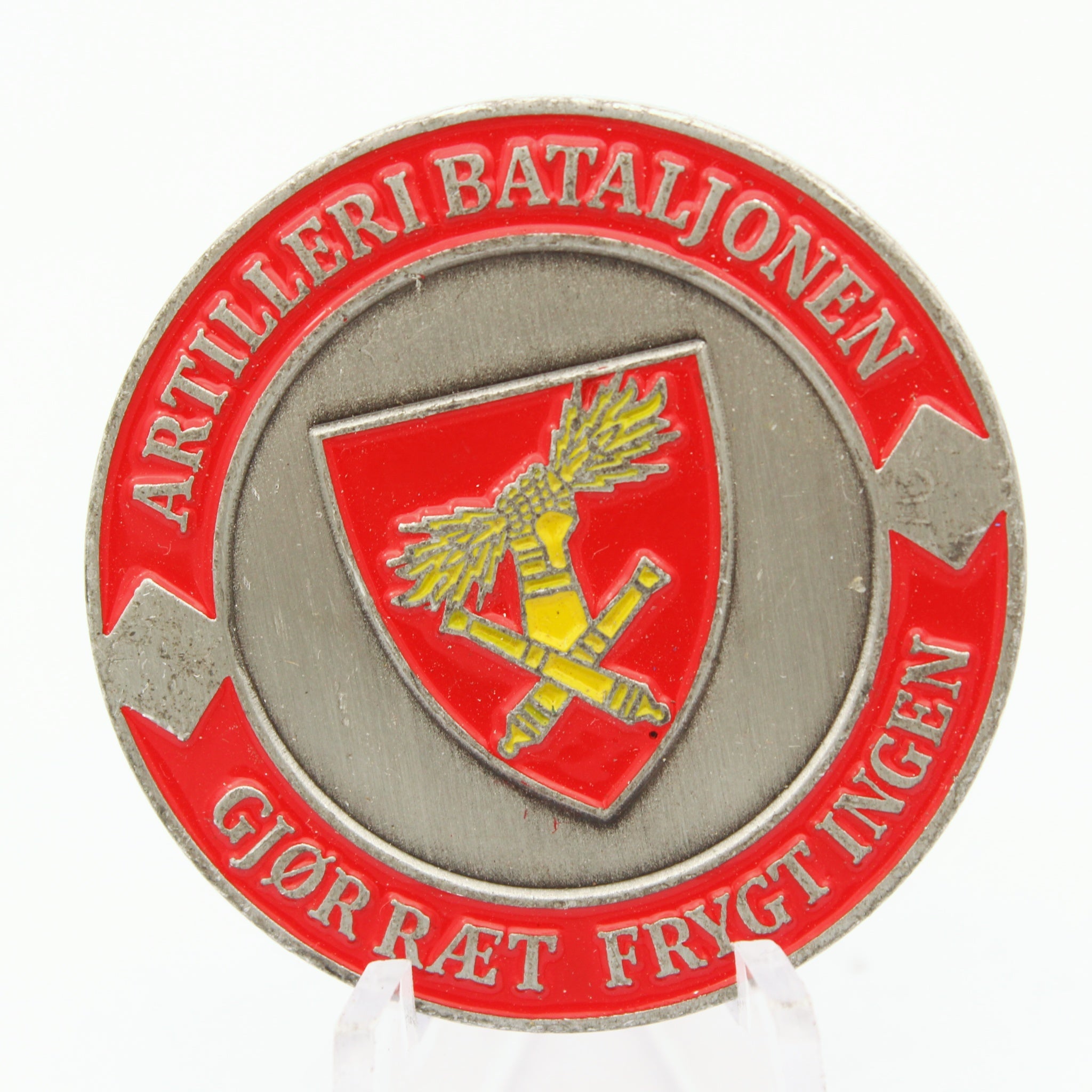 Norwegian Army Artillery Battalion Nils Battery Challenge Coin 1.5" Copper Pre-owned