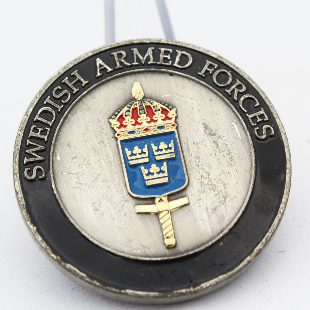 Swedish Armed Forces Naval Staff Challenge Coin 1.5 Inch Pre-Owned