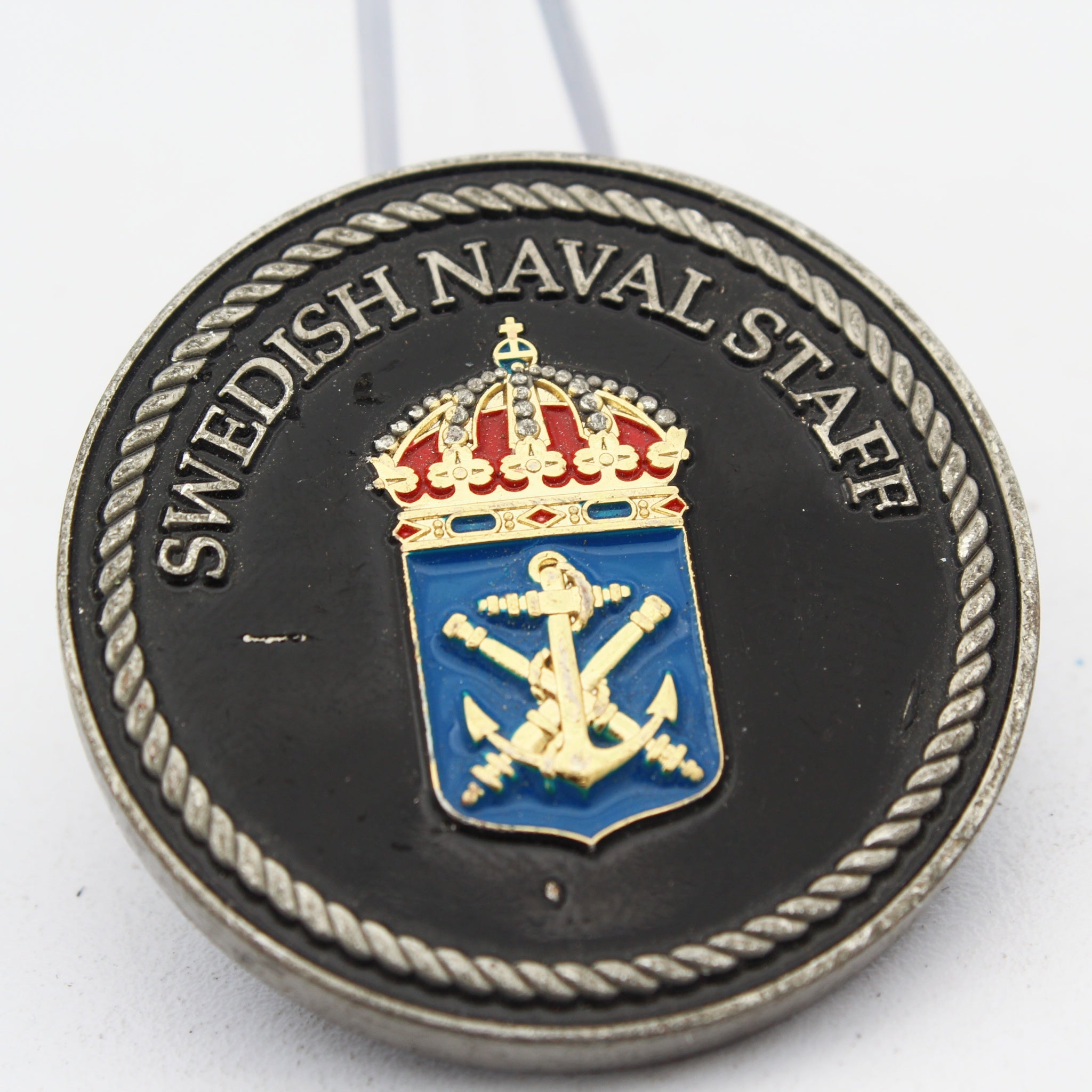 Swedish Armed Forces Naval Staff Challenge Coin 1.5 Inch Pre-Owned