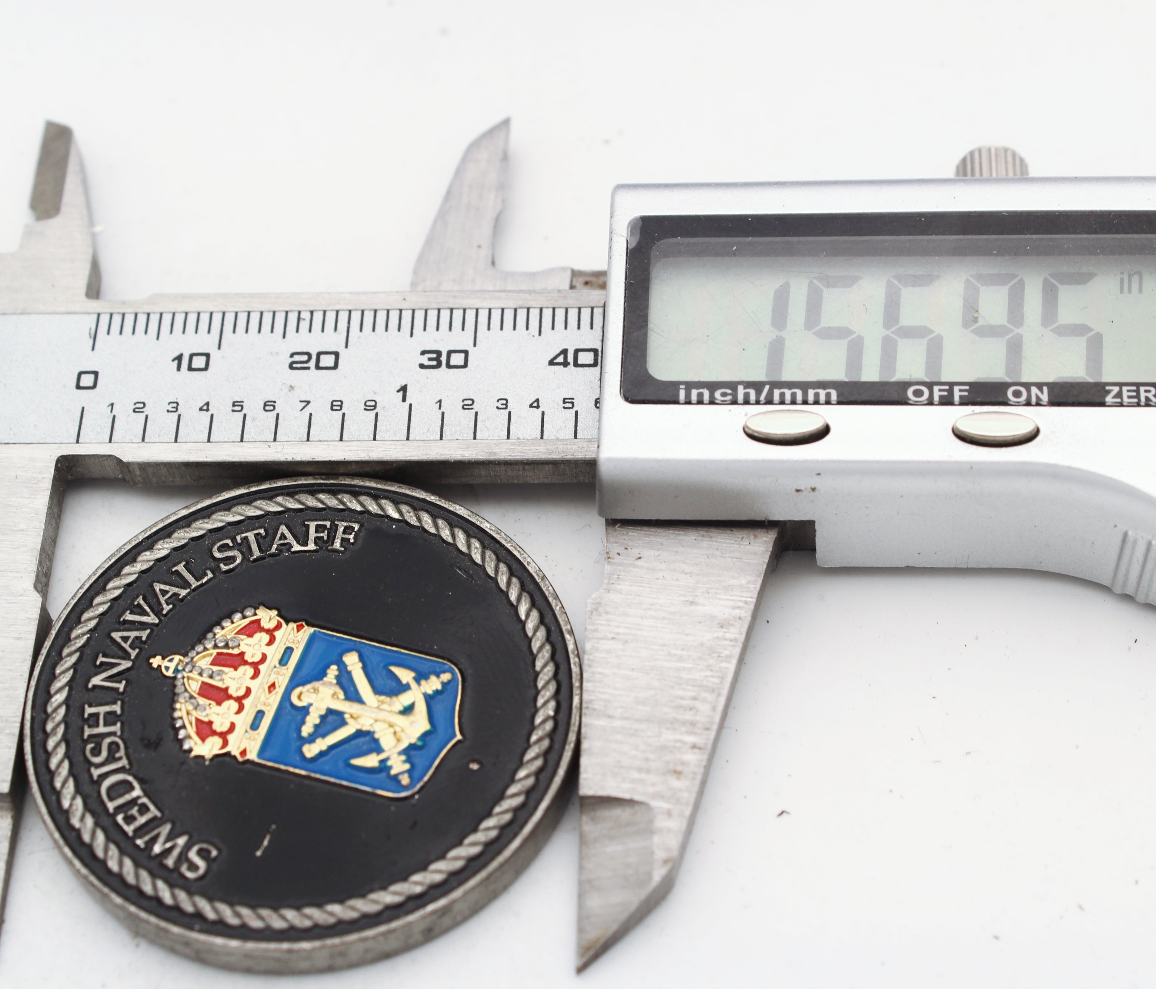 Swedish Armed Forces Naval Staff Challenge Coin 1.5 Inch Pre-Owned