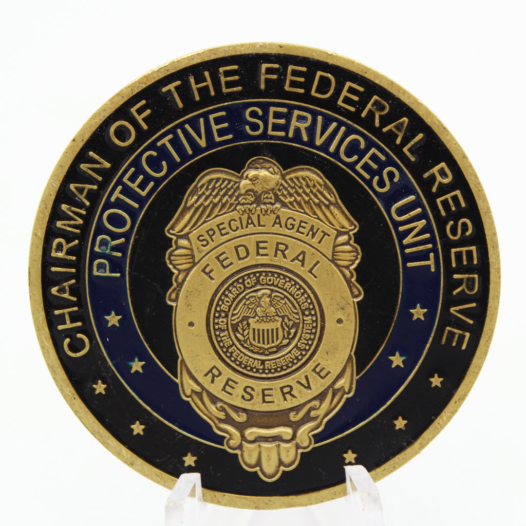 Chairman Federal Reserve Protective Services Special Agent Challenge Coin 1.75" Copper Pre-owned