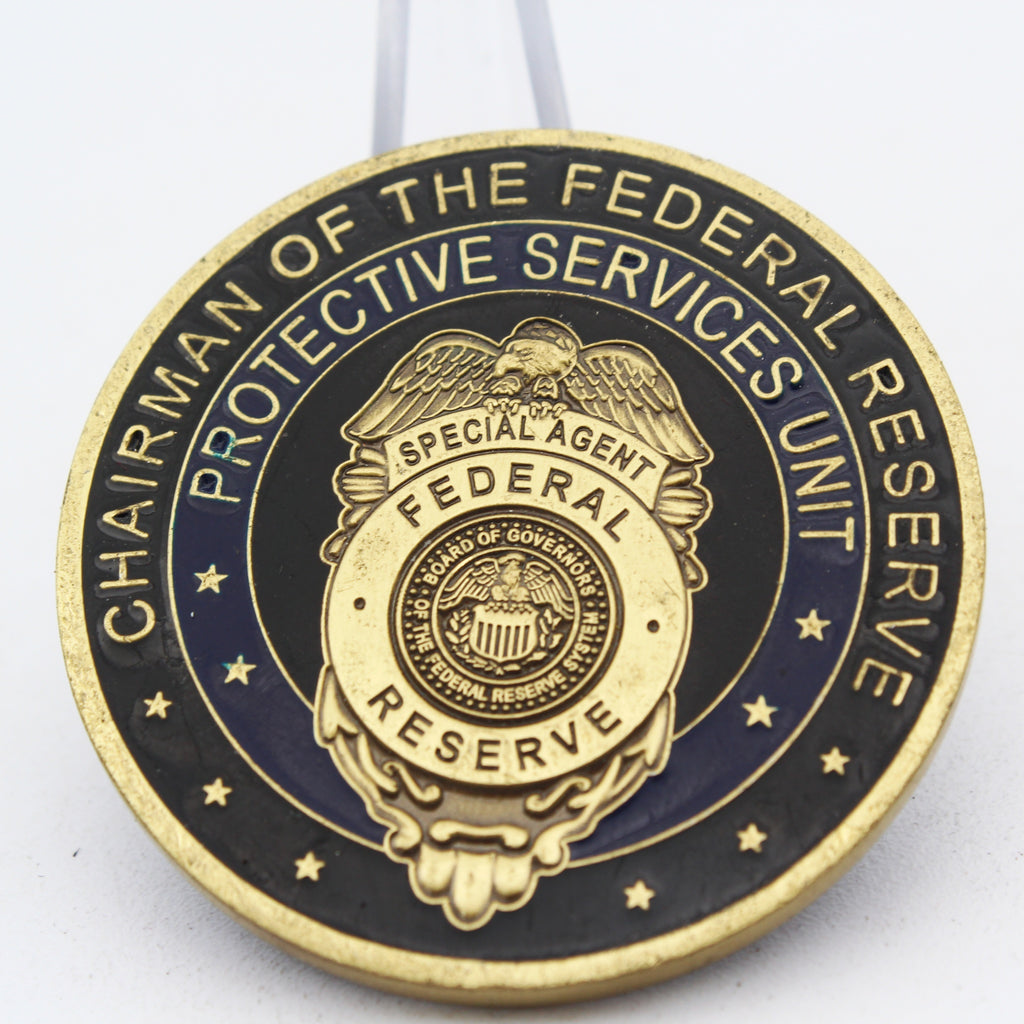 Chairman Federal Reserve Protective Services Special Agent Challenge Coin 1.75" Copper Pre-owned
