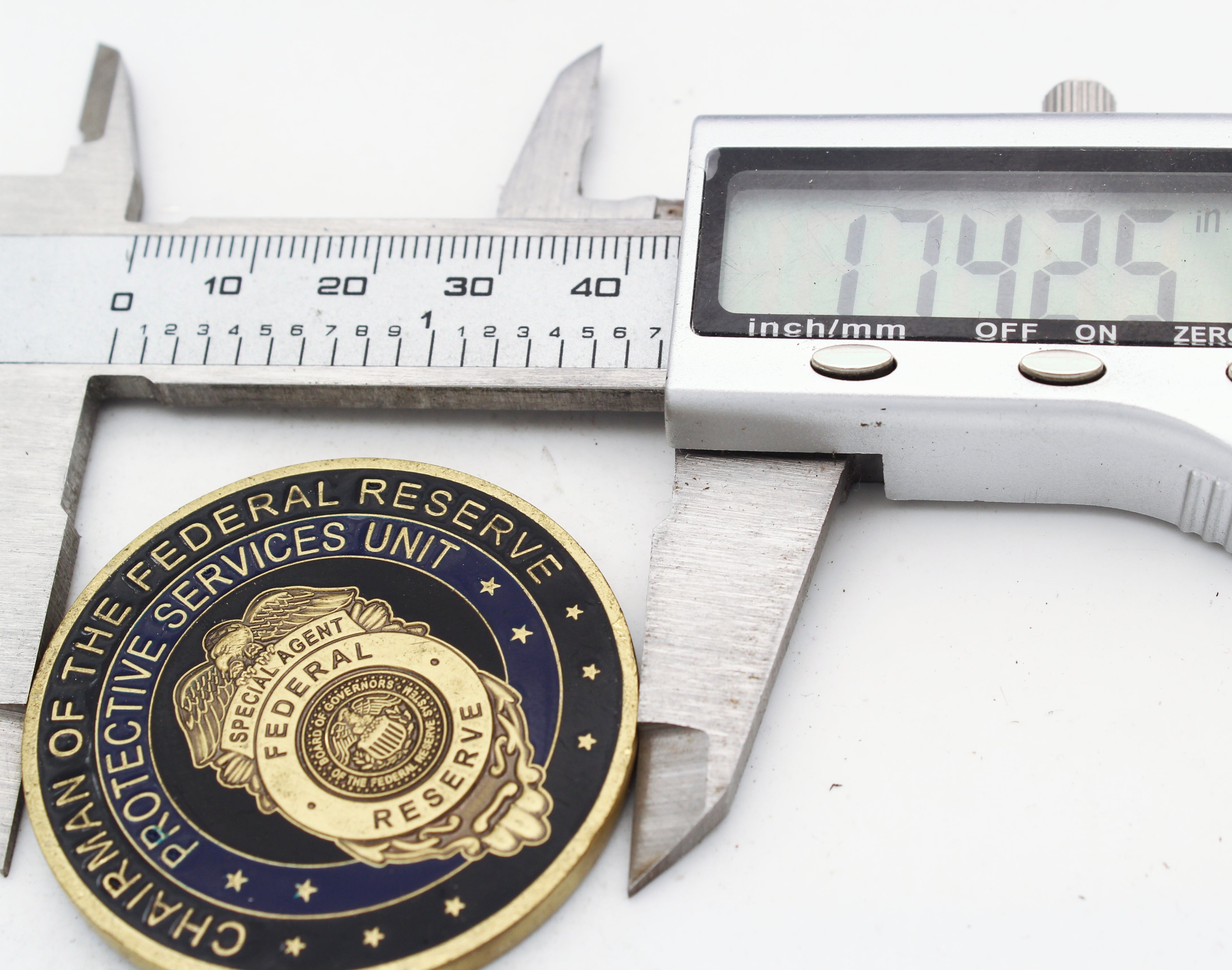 Chairman Federal Reserve Protective Services Special Agent Challenge Coin 1.75" Copper Pre-owned