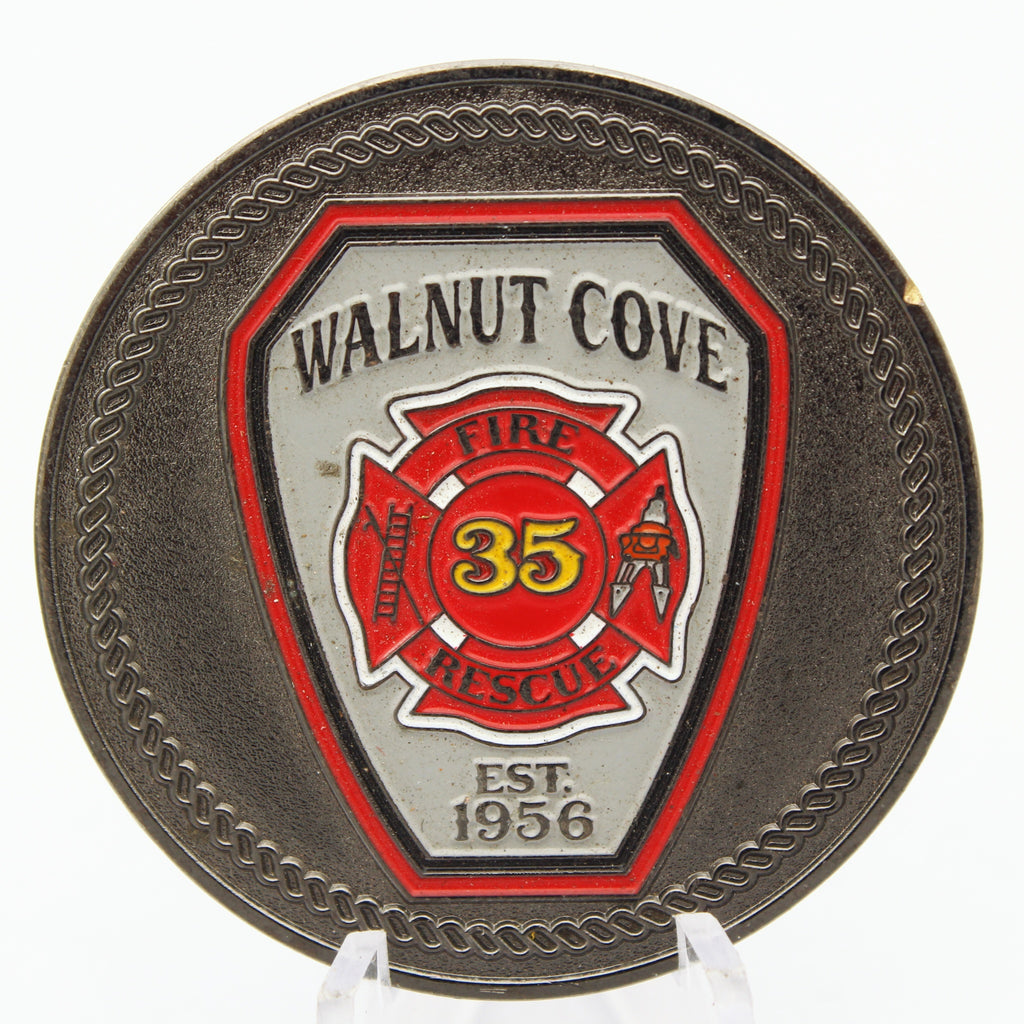 Walnut Cove Fire Rescue Fire 35 Challenge Coin North Carolina 1.75" Copper Pre-owned