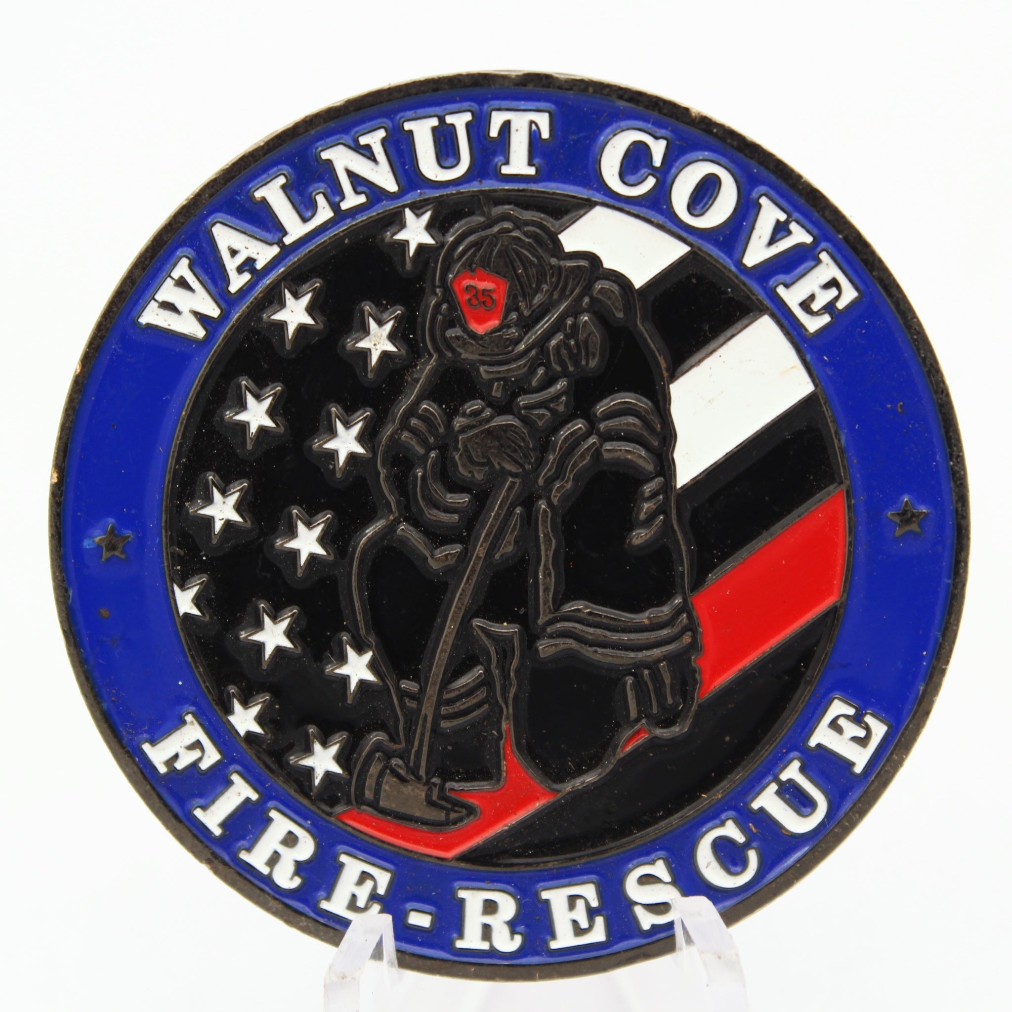 Walnut Cove Fire Rescue Fire 35 Challenge Coin North Carolina 1.75" Copper Pre-owned