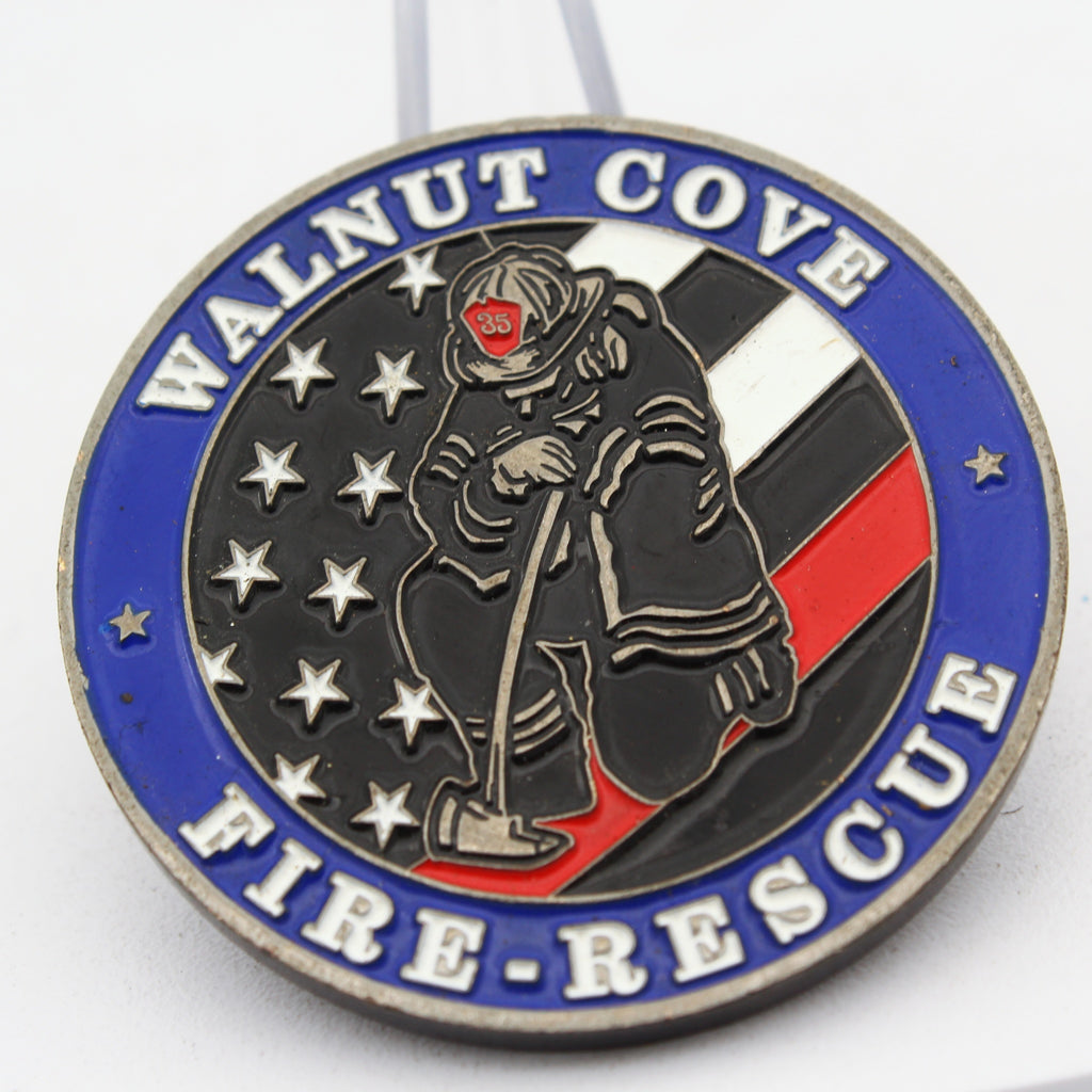Walnut Cove Fire Rescue Fire 35 Challenge Coin North Carolina 1.75" Copper Pre-owned