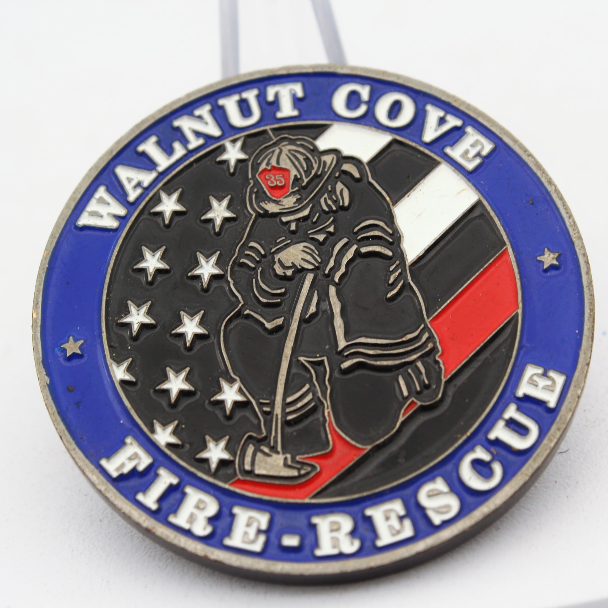 Walnut Cove Fire Rescue Fire 35 Challenge Coin North Carolina 1.75" Copper Pre-owned