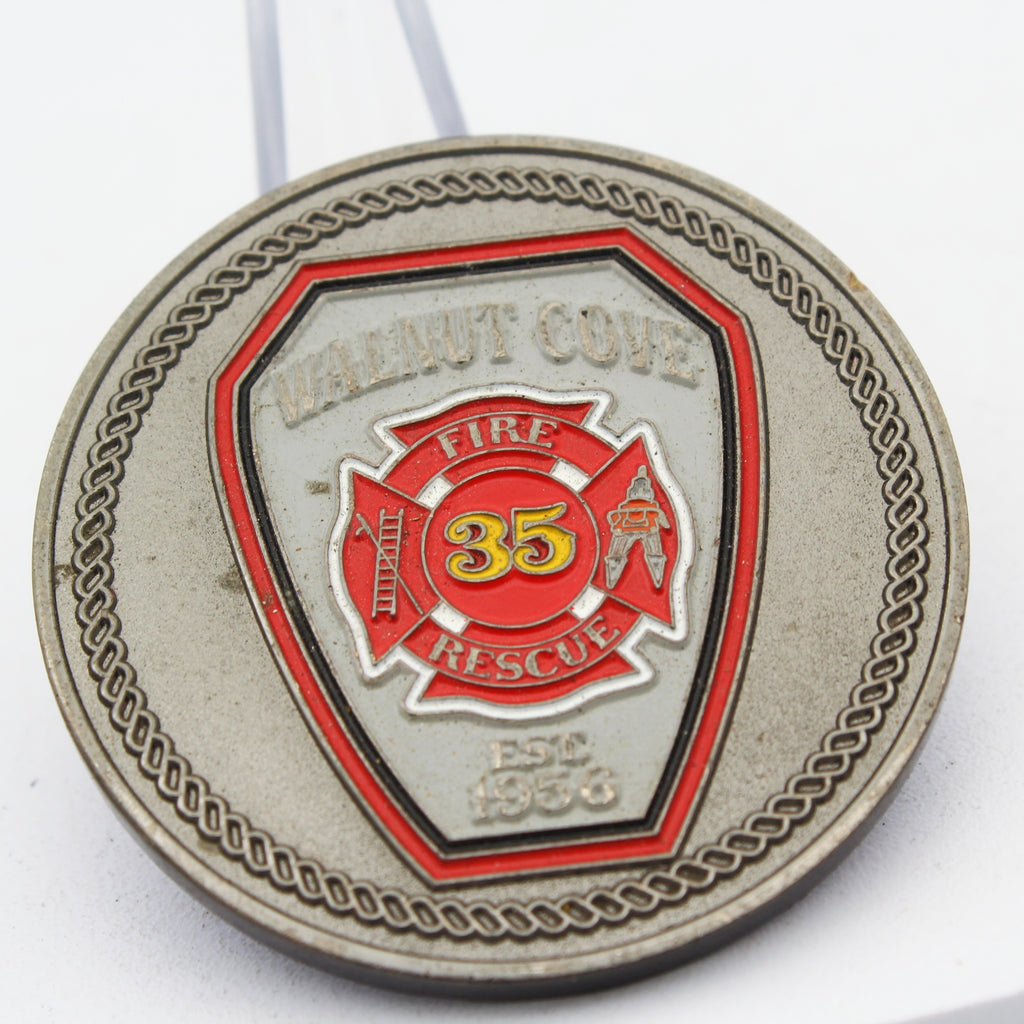 Walnut Cove Fire Rescue Fire 35 Challenge Coin North Carolina 1.75" Copper Pre-owned
