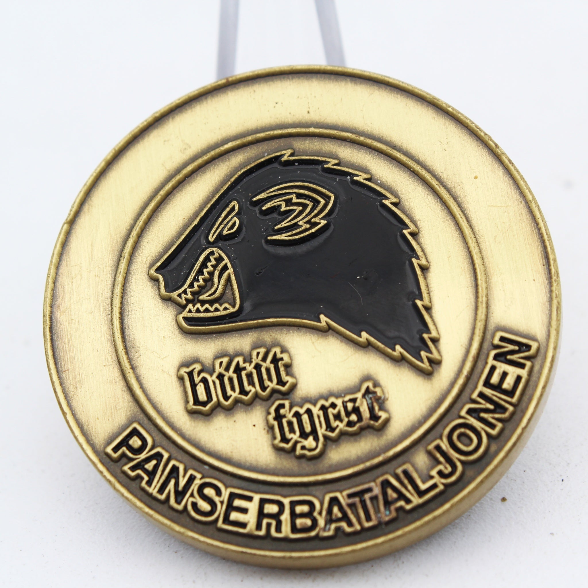 Norwegian Army Panserbataljonen Armored Battalion Challenge Coin 1.6" Pre-Owned Copper