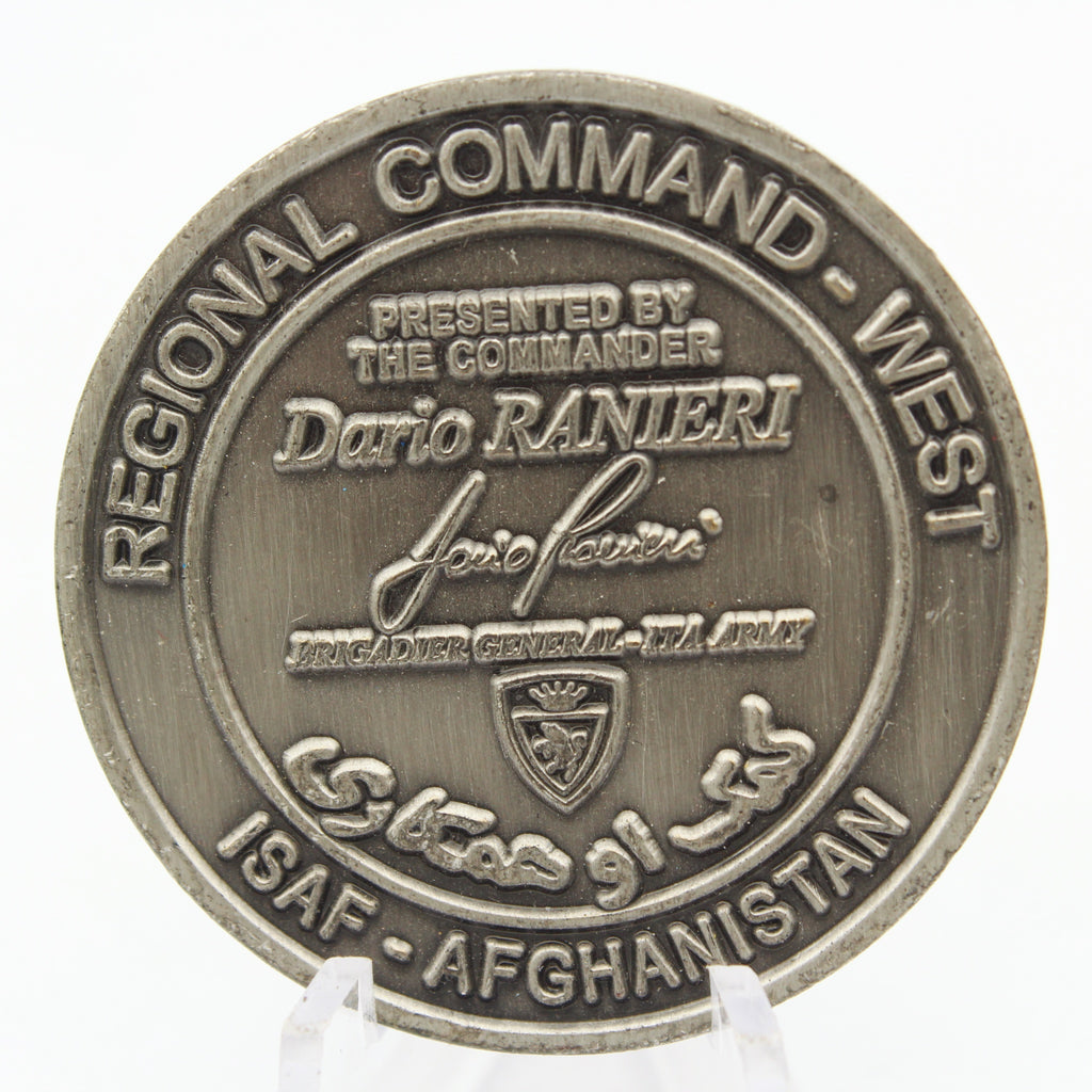 ISAF Afghanistan Regional Command West Challenge Coin 1.5 Inch Military Collectible Pre-owned