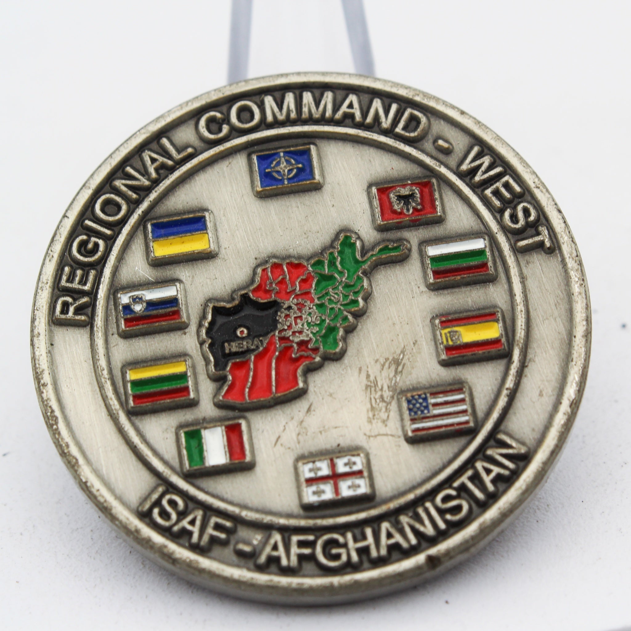 ISAF Afghanistan Regional Command West Challenge Coin 1.5 Inch Military Collectible Pre-owned