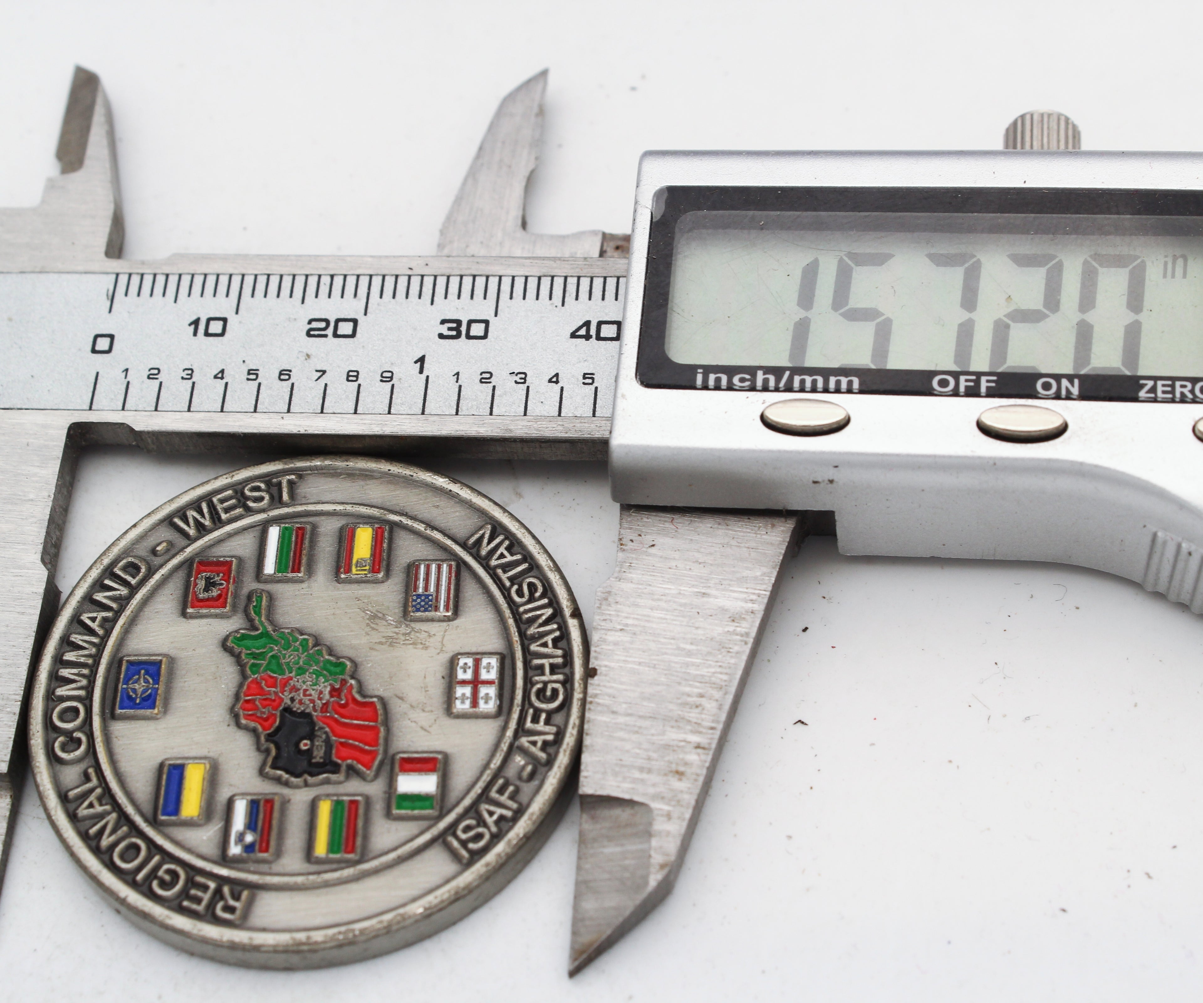 ISAF Afghanistan Regional Command West Challenge Coin 1.5 Inch Military Collectible Pre-owned