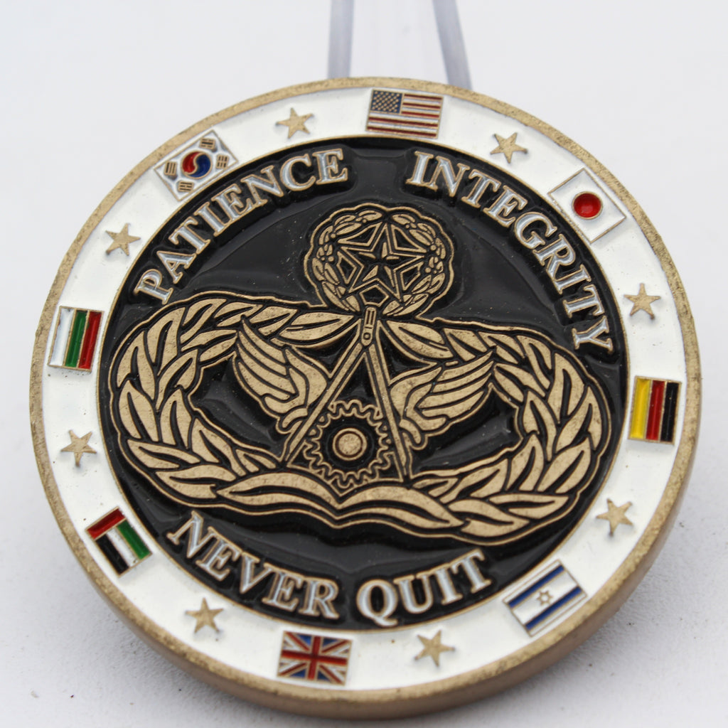 MSG Ray Shawn Brown Leadership Challenge Coin Patience Integrity Never Quit 1.75