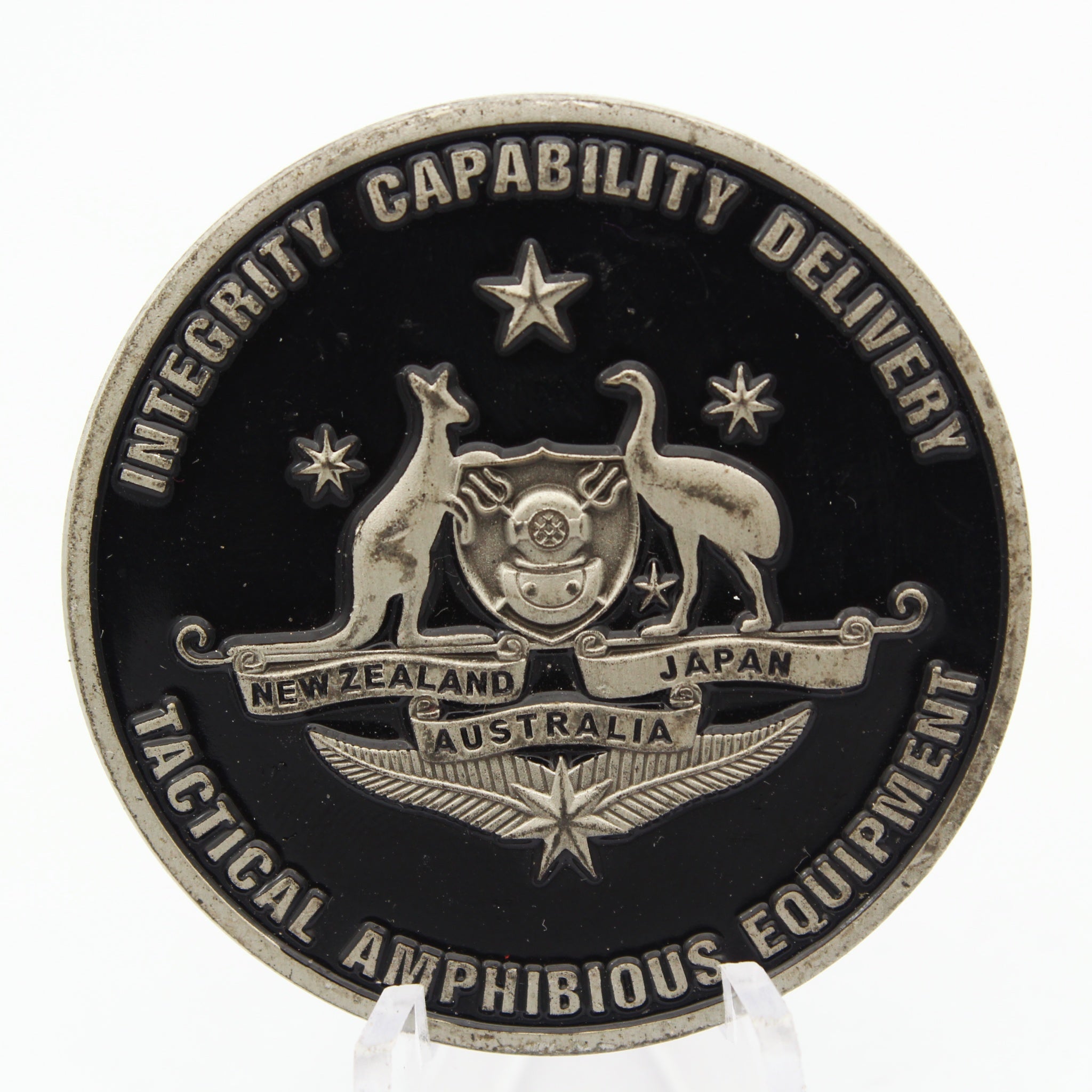 NEW ZEALAND AUSTRALIA JAPAN Apollo Military Tactical Amphibious Equipment Challenge Coin 1.75 Inch Pre-owned