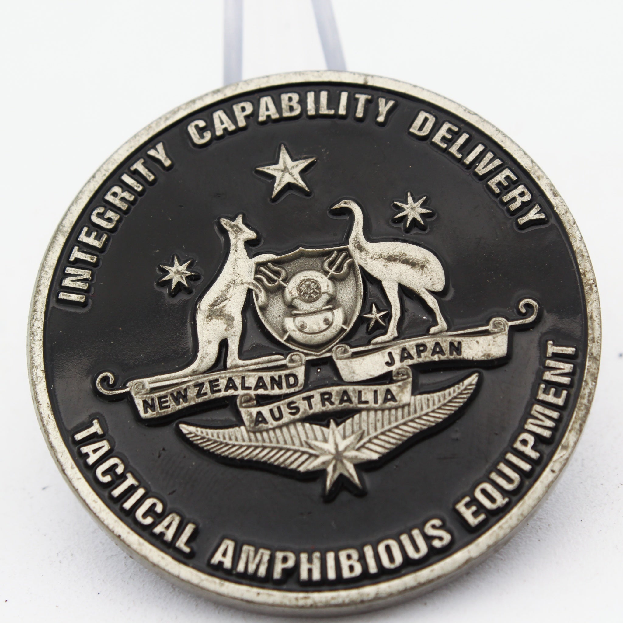 NEW ZEALAND AUSTRALIA JAPAN Apollo Military Tactical Amphibious Equipment Challenge Coin 1.75 Inch Pre-owned