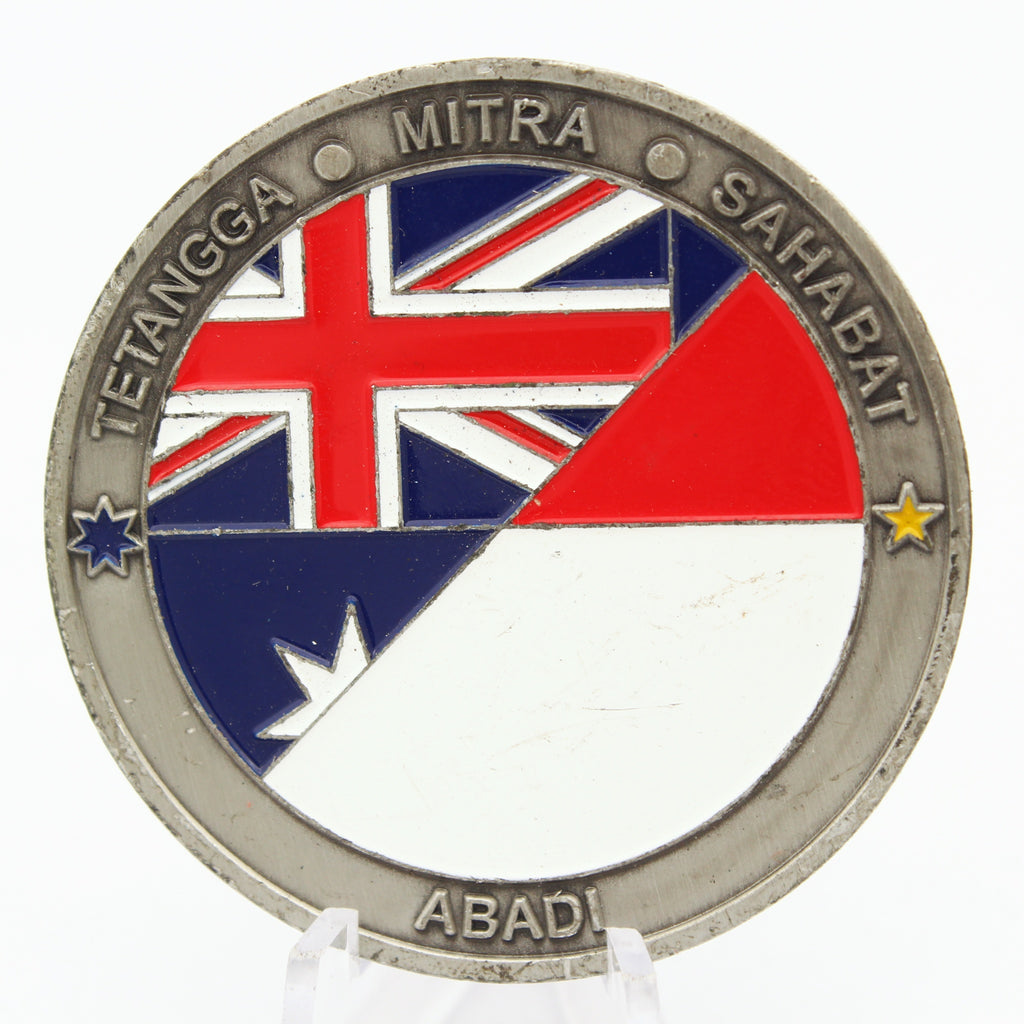 Indonesia Australia Defense Alumni Challenge Coin 2 Inch Military Collectible Pre-owned