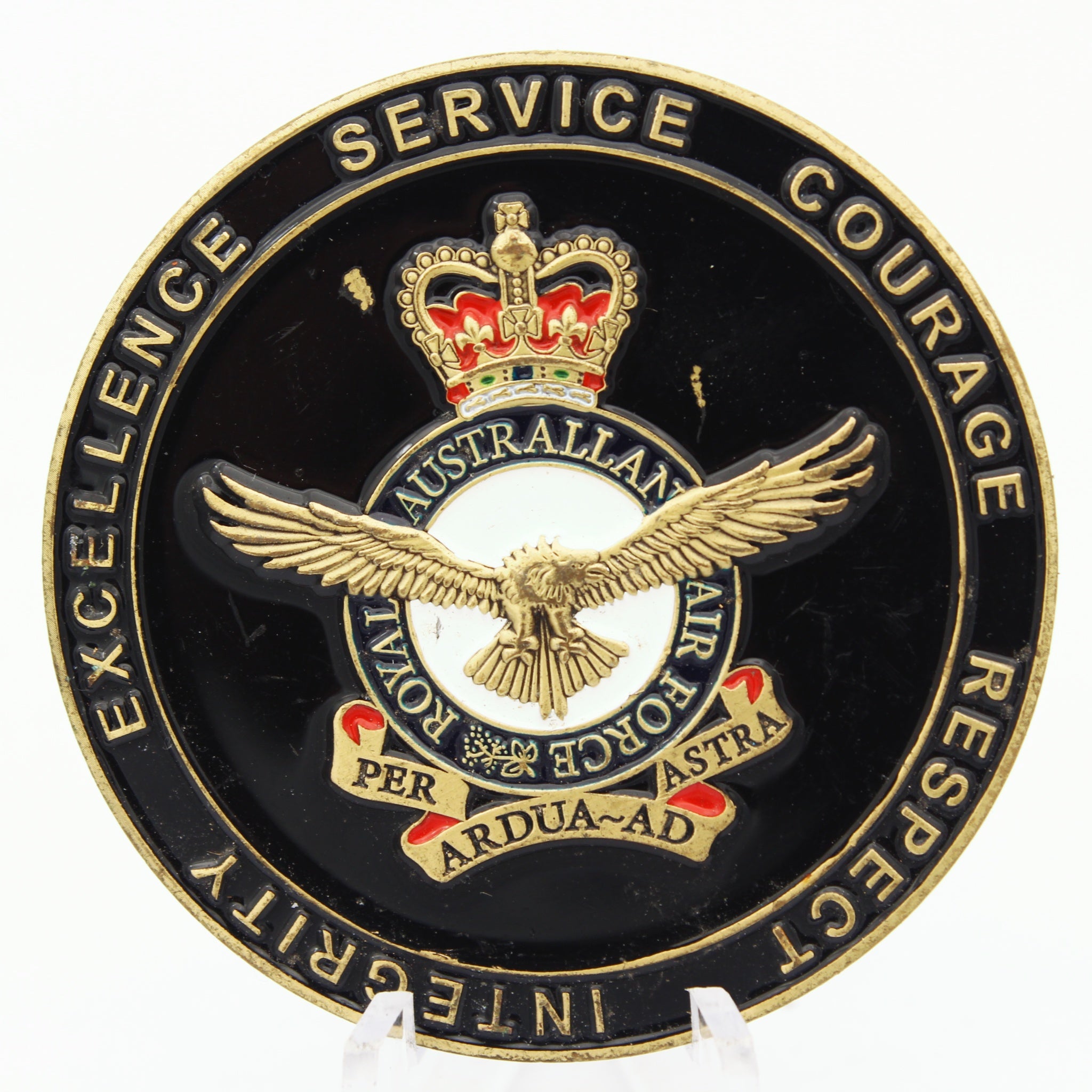 Australian Air Force Intelligence Service Courage Respect Integrity Challenge Coin 2 Inch Pre-owned