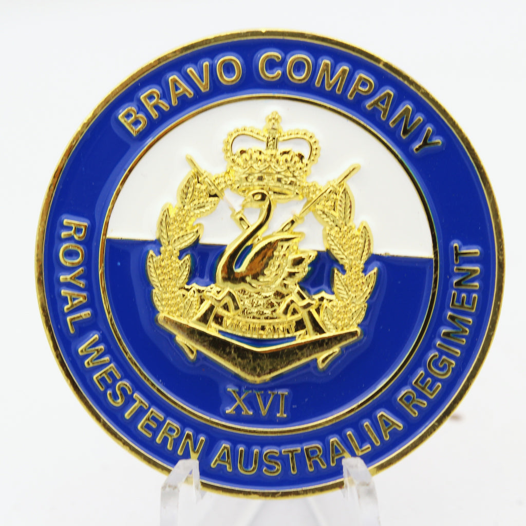 Royal Western Australia Regiment Bravo Company Bandits Challenge Coin 1.75” Zinc Alloy Collectible Pre-owned