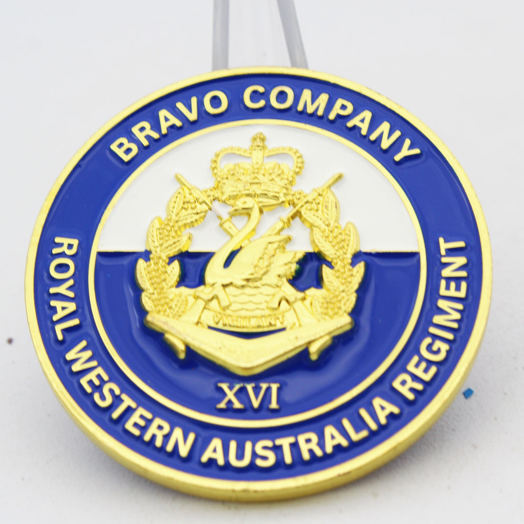 Royal Western Australia Regiment Bravo Company Bandits Challenge Coin 1.75” Zinc Alloy Collectible Pre-owned