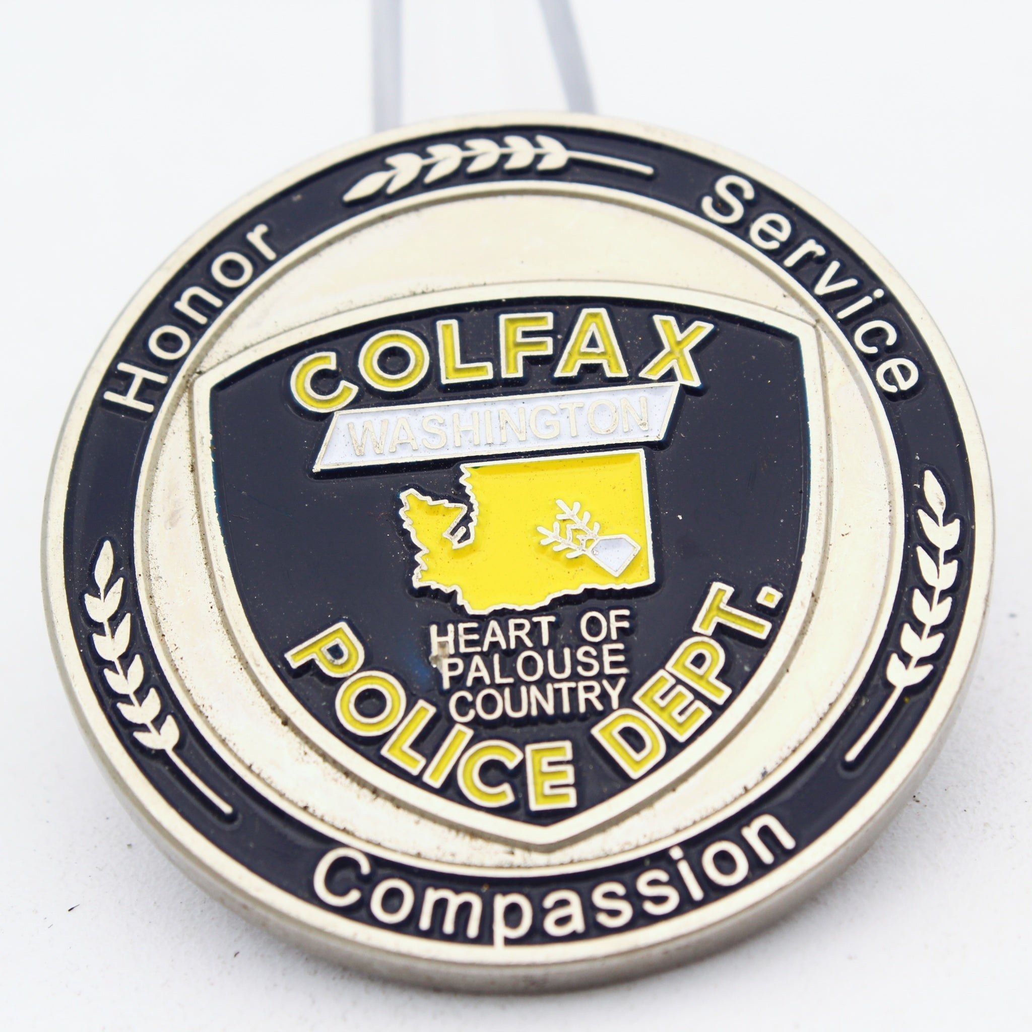 Colfax Washington Police Department Challenge Coin Honor Service Compassion 1.75