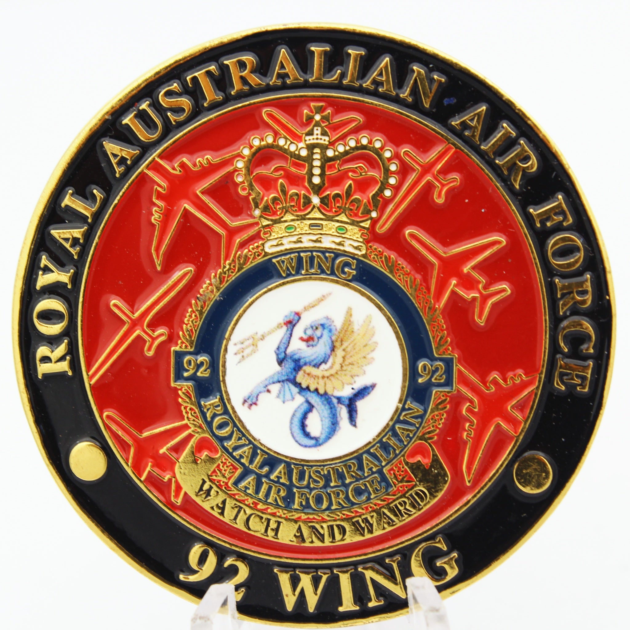 Royal Australian Air Force 92 Wing Warrant Officer Challenge Coin 1.85” Copper Collectible Pre-owned