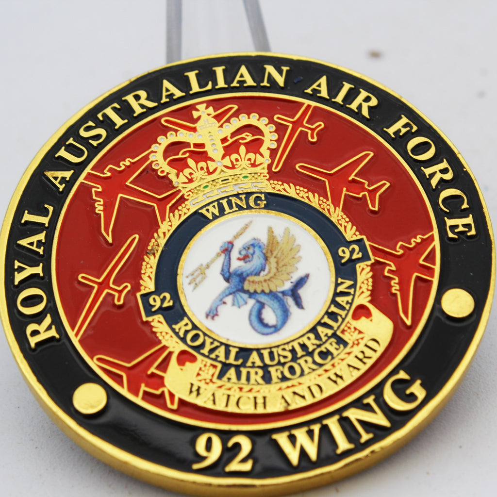Royal Australian Air Force 92 Wing Warrant Officer Challenge Coin 1.85” Copper Collectible Pre-owned