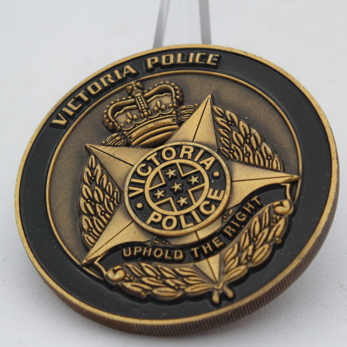 Victoria Police Uphold the Right St Michael Challenge Coin 2.0" Zinc Alloy Pre-Owned