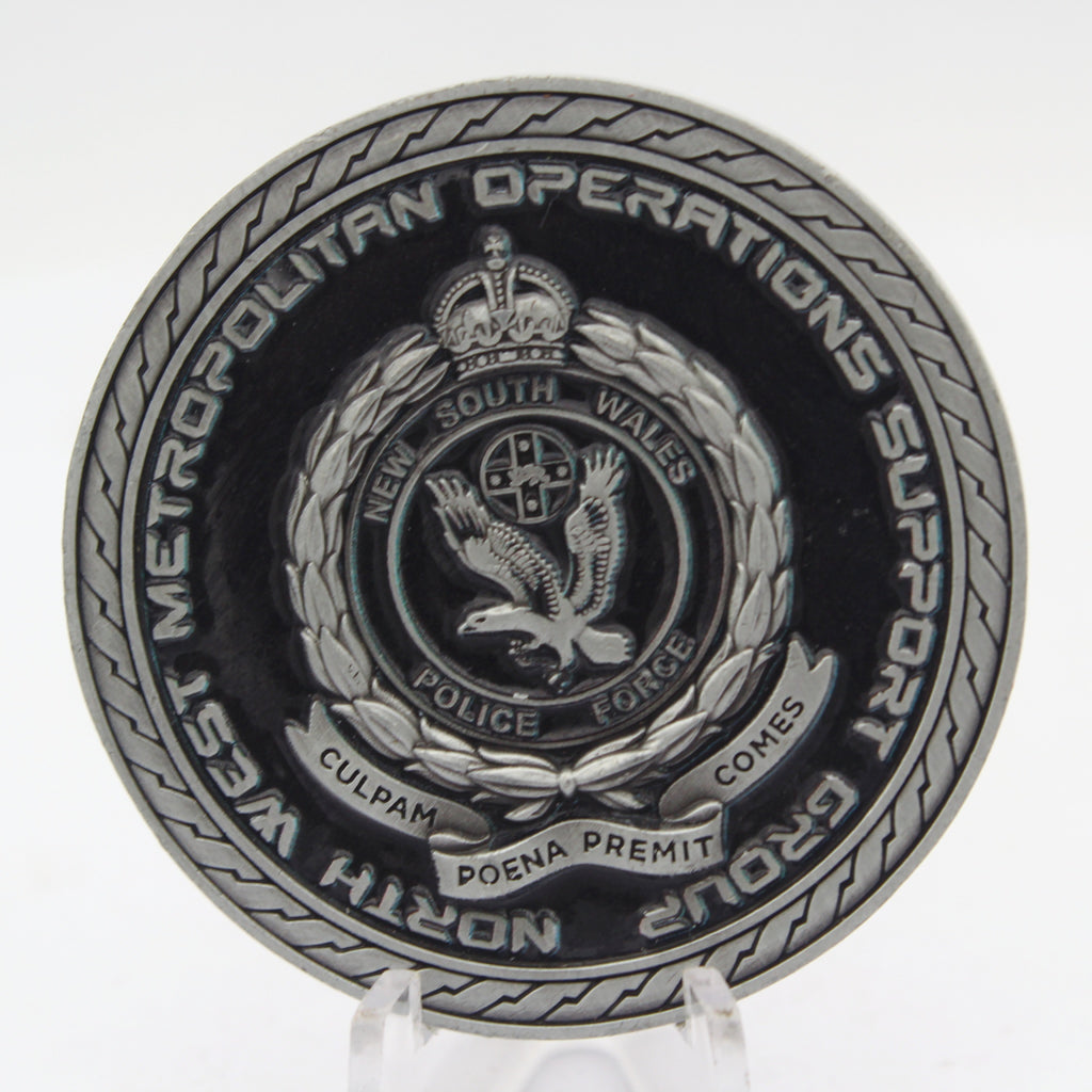 NSW Metropolitan Operations Support Group Challenge Coin 2.0" Zinc Alloy Pre-Owned