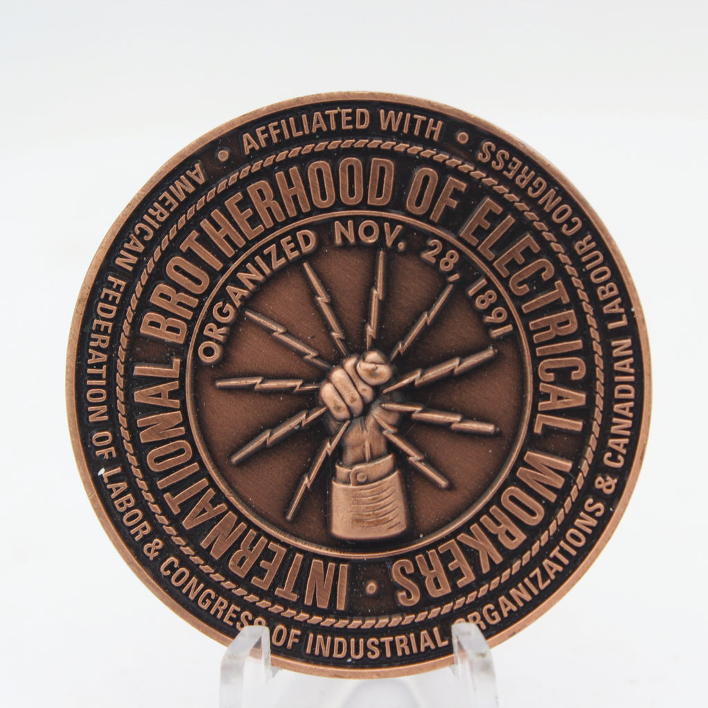 IBEW Local 714 Theodore Roosevelt Presidential Library Challenge Coin 1.75" Pre-Owned