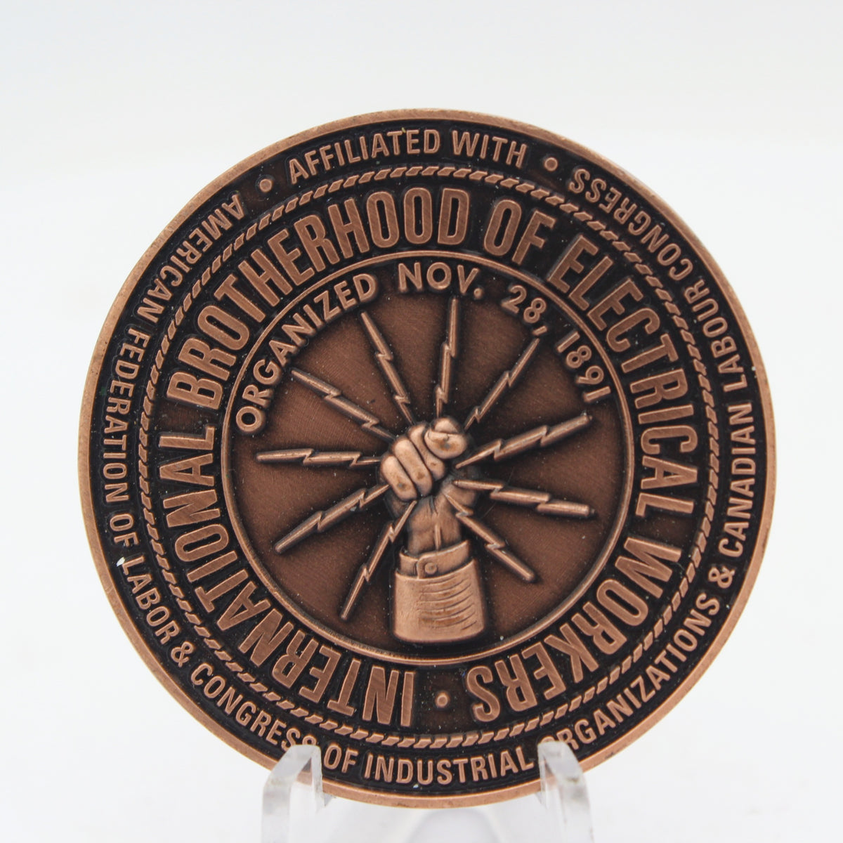 IBEW Local 714 Theodore Roosevelt Presidential Library Challenge Coin 1.75" Pre-Owned