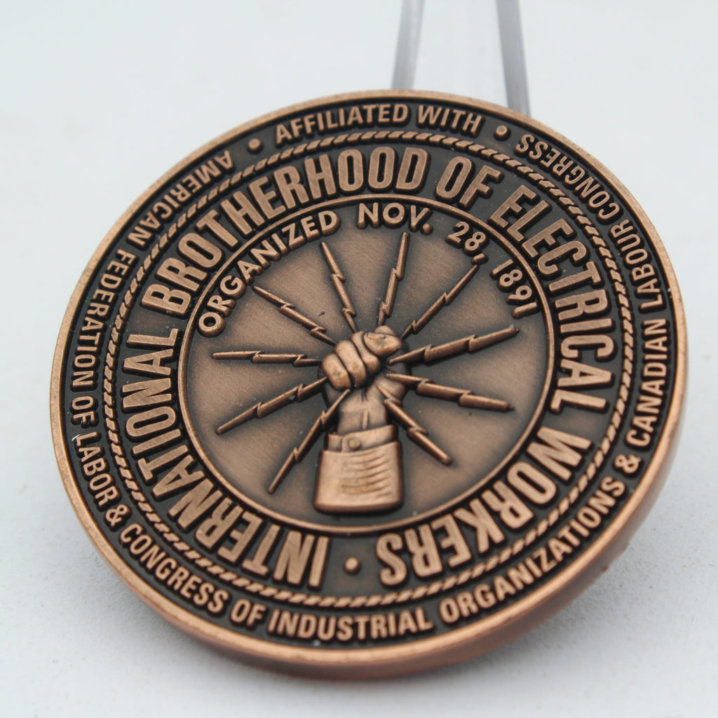 IBEW Local 714 Theodore Roosevelt Presidential Library Challenge Coin 1.75" Pre-Owned
