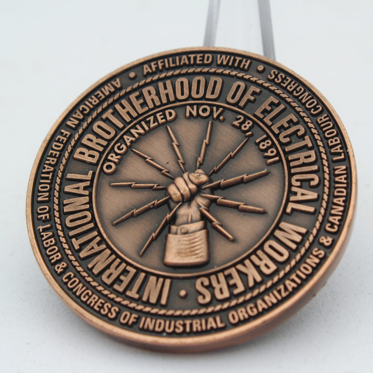 IBEW Local 714 Theodore Roosevelt Presidential Library Challenge Coin 1.75" Pre-Owned