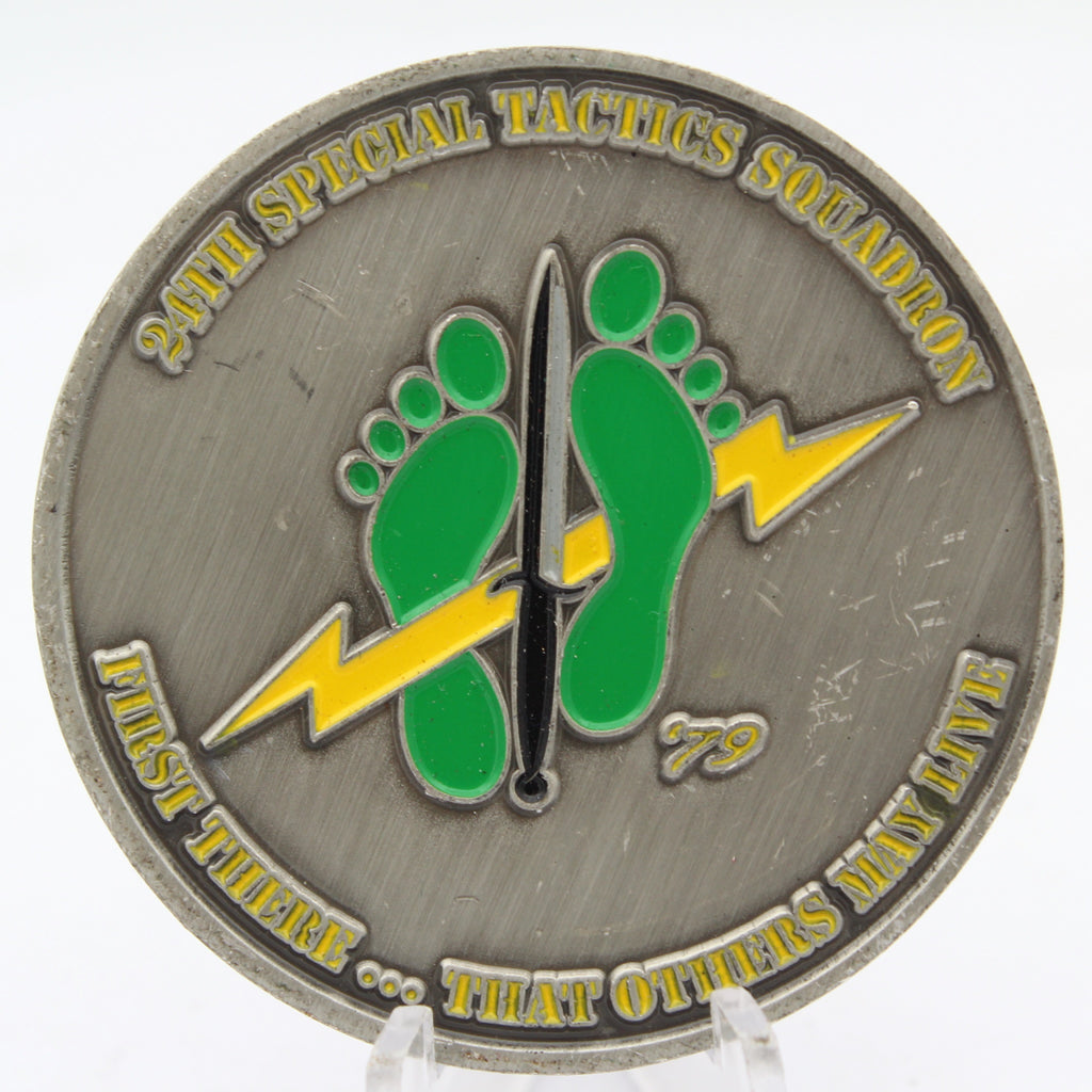 24th Special Tactics Squadron USAF Challenge Coin 2.0" Copper Pre-Owned